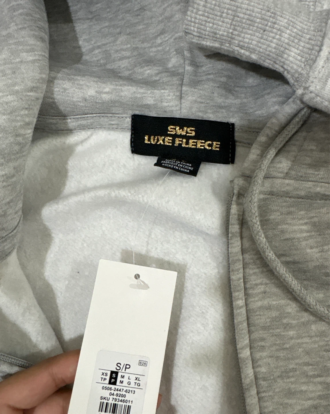 BRAND NEW Luxe Fleece Grey Zip-Up Hoodie - photo 2