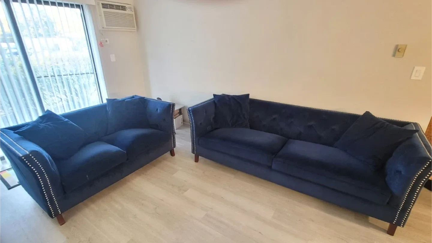 Navy Blue Sofa and Loveseat Set image indicator(2)