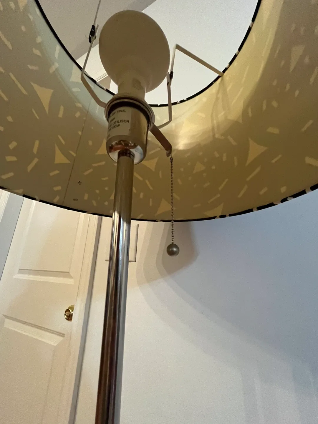 IKEA Floor Lamp - Black & White Patterned Shade image indicator(4)