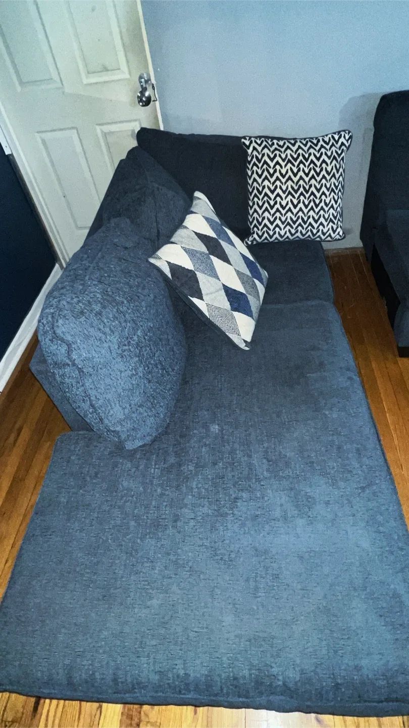 Blue Sectional Sofa with Pull-Out Bed image indicator(3)