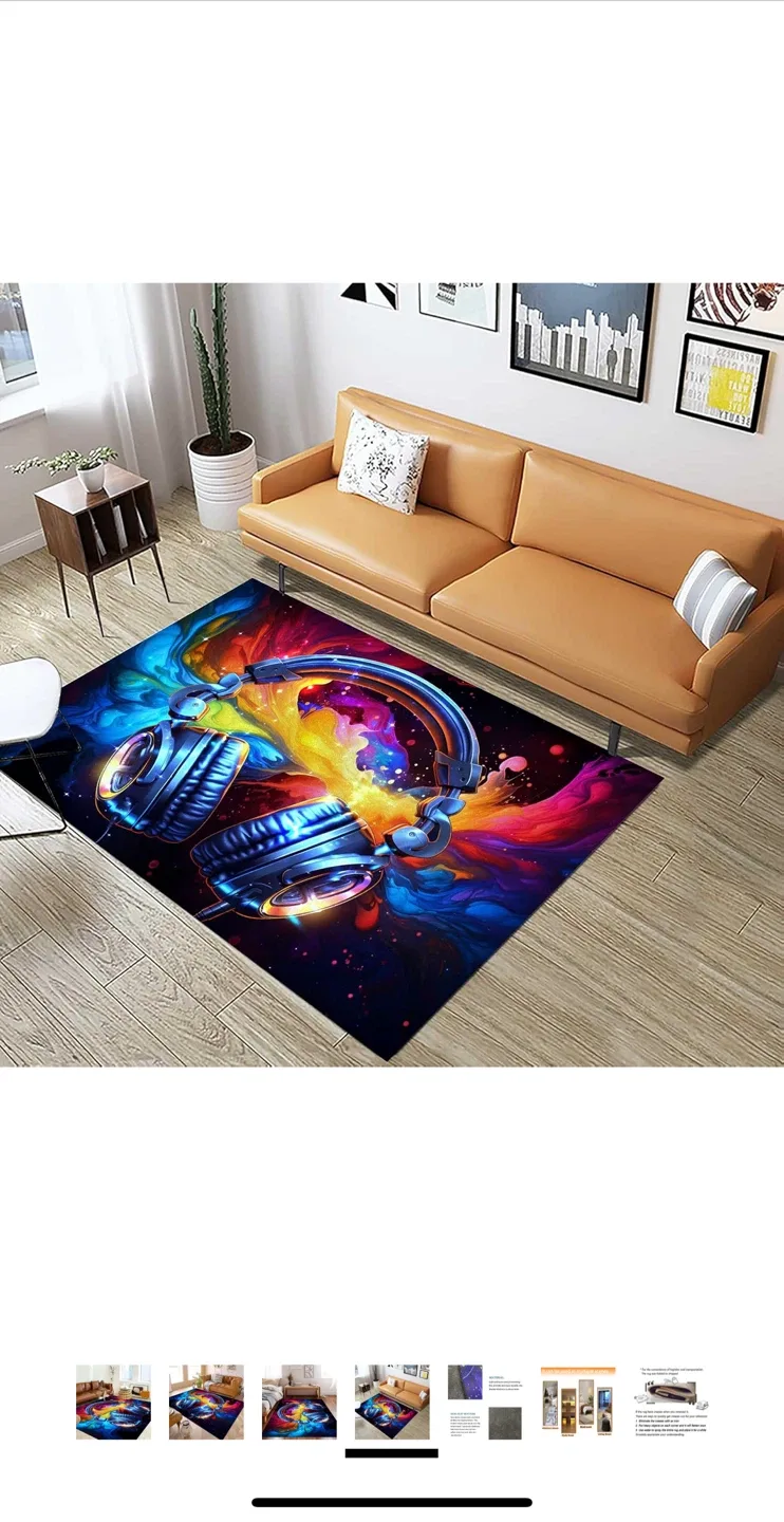 Headphones Design Area Rug image indicator(2)