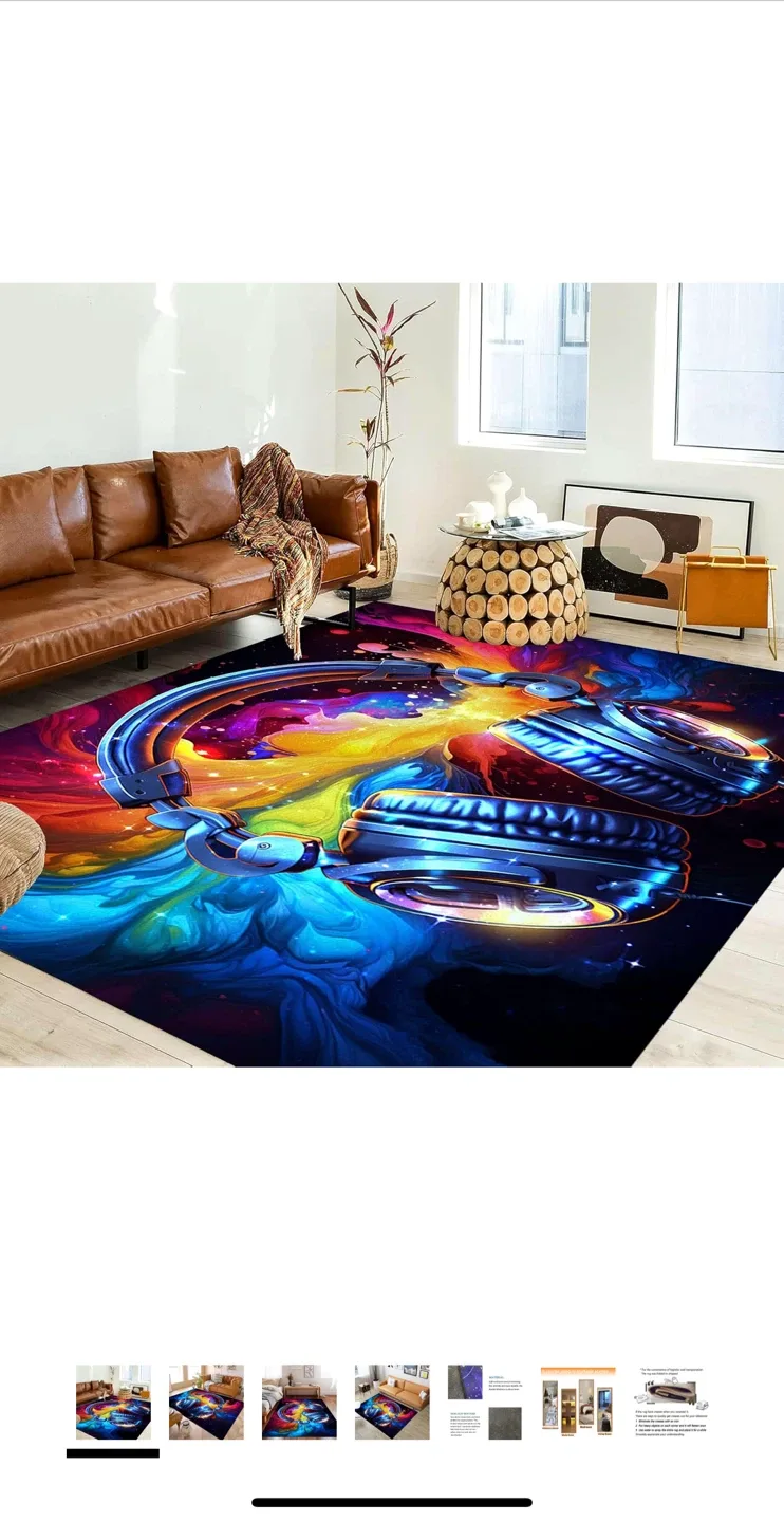 Headphones Design Area Rug image indicator(5)