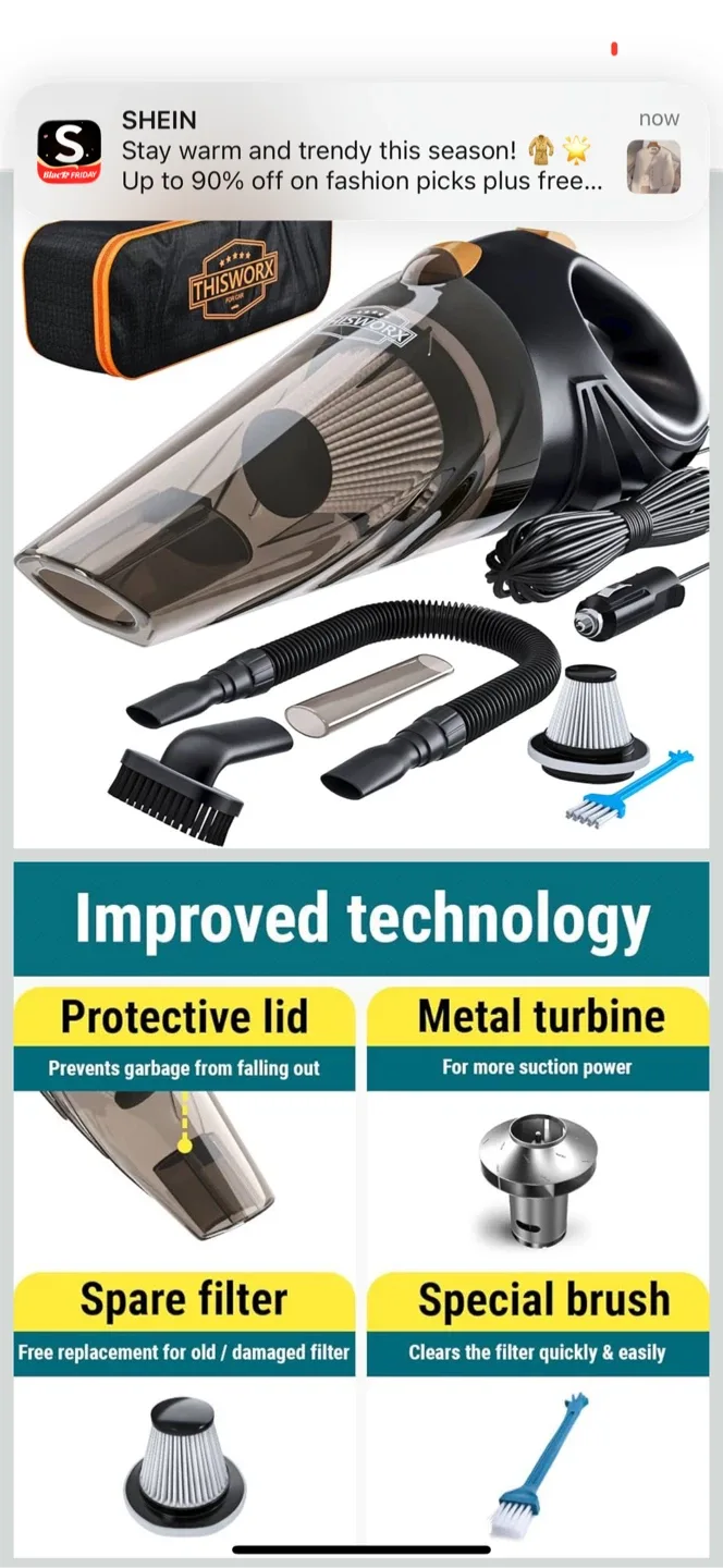 ThisWorx Car Vacuum Cleaner - Portable 12V image indicator(3)