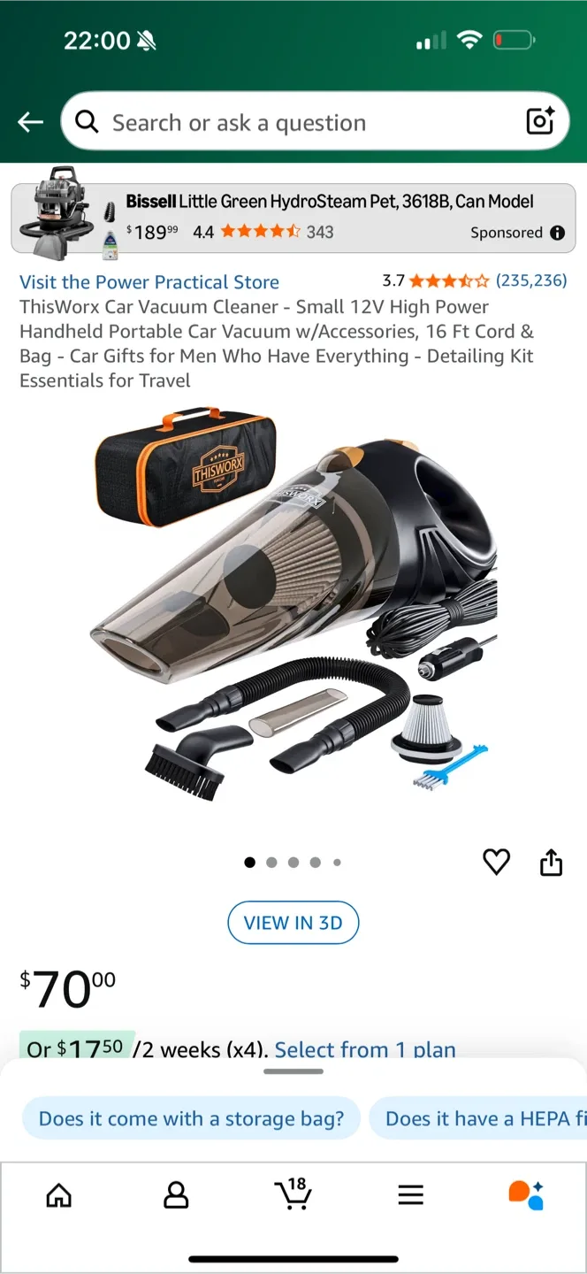 ThisWorx Car Vacuum Cleaner - Portable 12V image indicator(4)