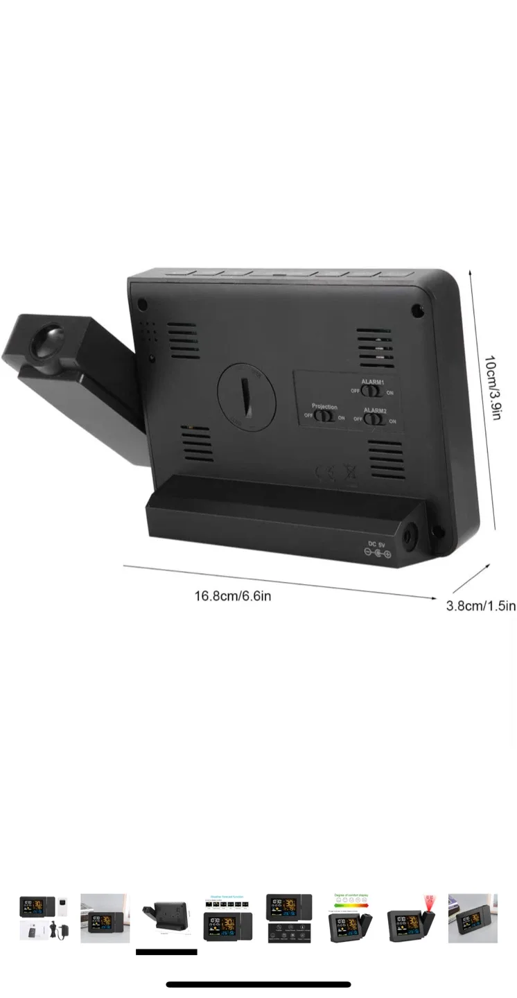 Weather Station Projection Alarm Clock image indicator(6)