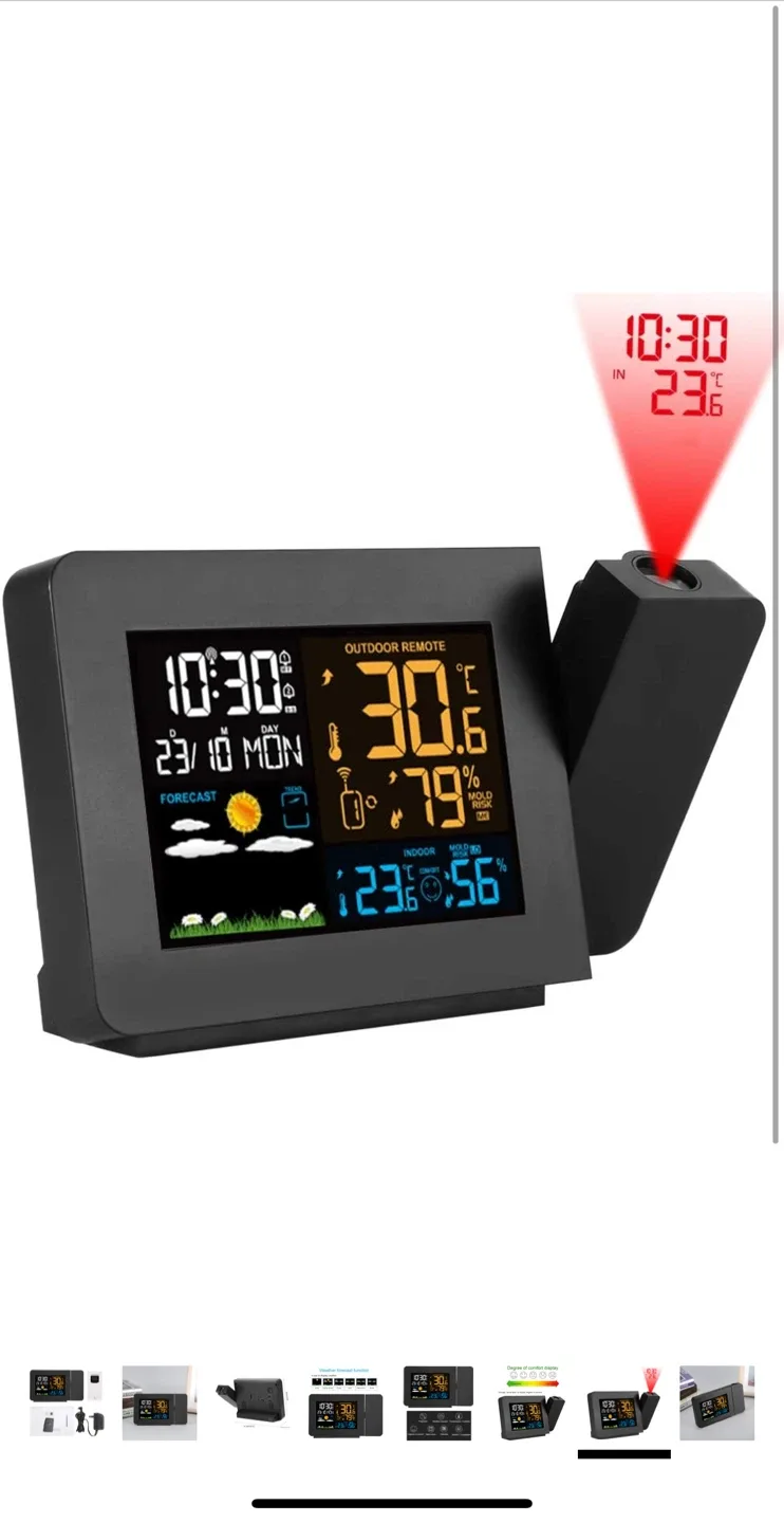 Weather Station Projection Alarm Clock image indicator(2)