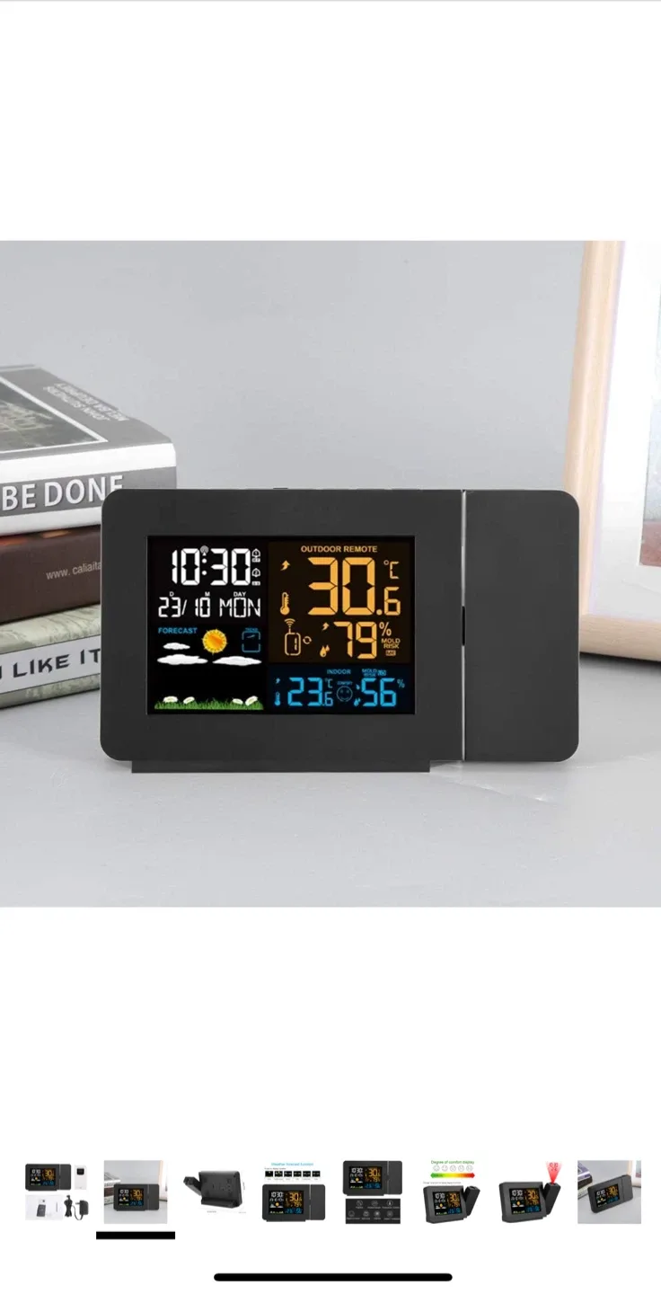 Weather Station Projection Alarm Clock image indicator(7)