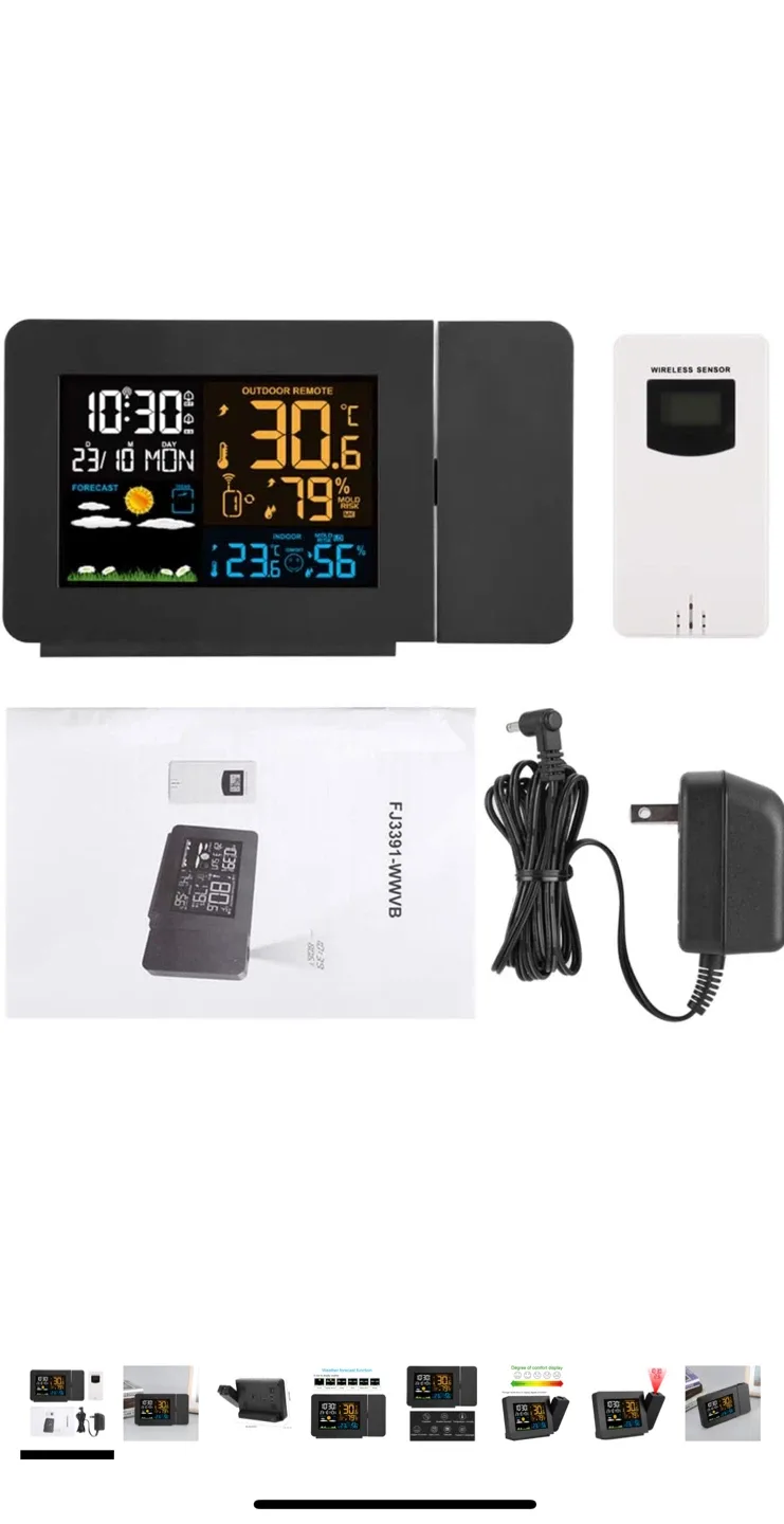 Weather Station Projection Alarm Clock image indicator(8)