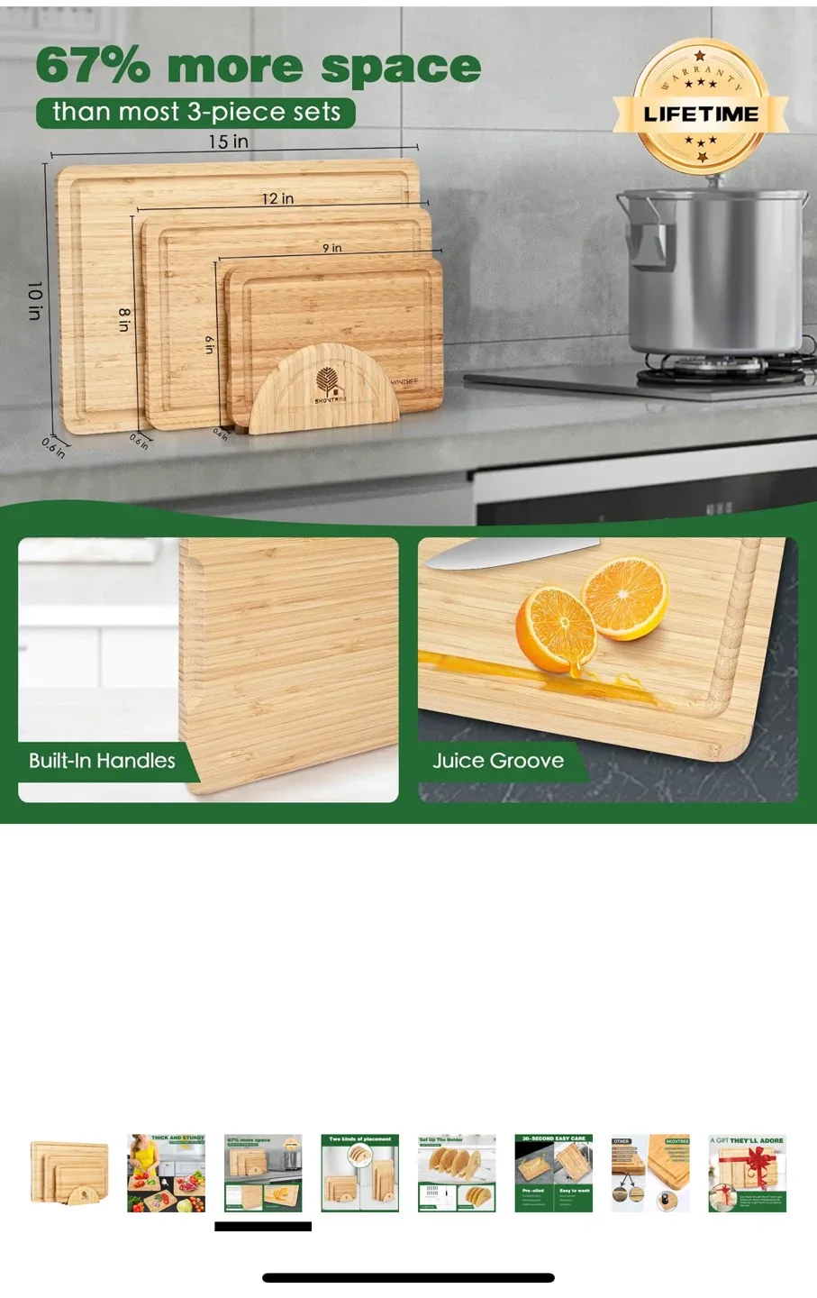 Skovtree Bamboo Cutting Board Set - New image indicator(5)