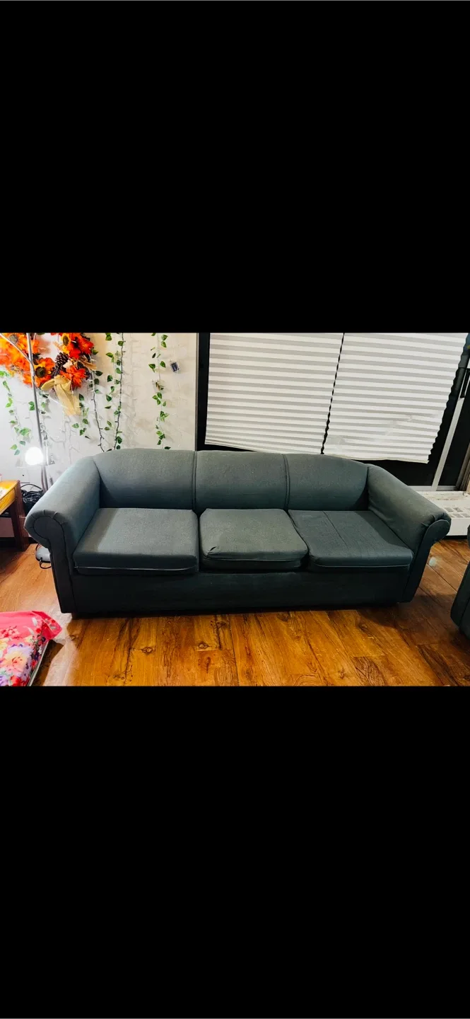 Comfortable bluish Grey Sofa and a Chair