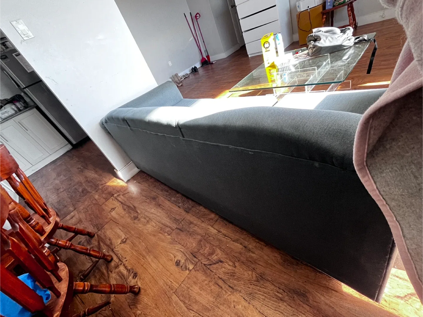 Comfortable bluish Grey Sofa and a Chair image indicator(5)