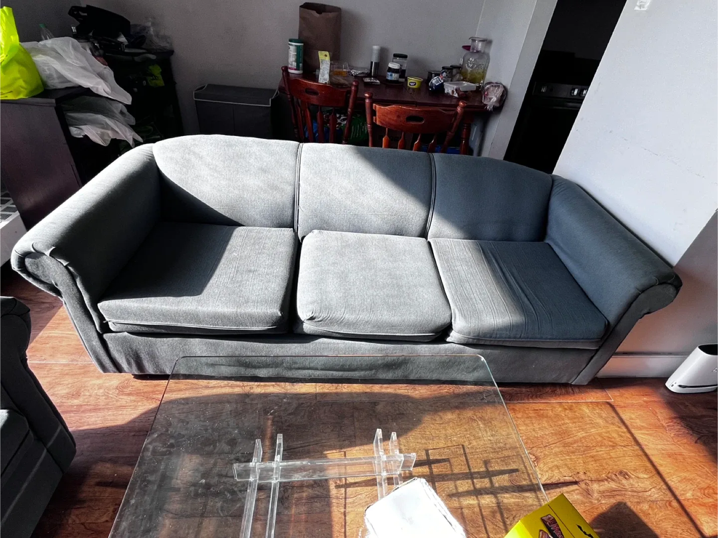 Comfortable bluish Grey Sofa and a Chair image indicator(6)