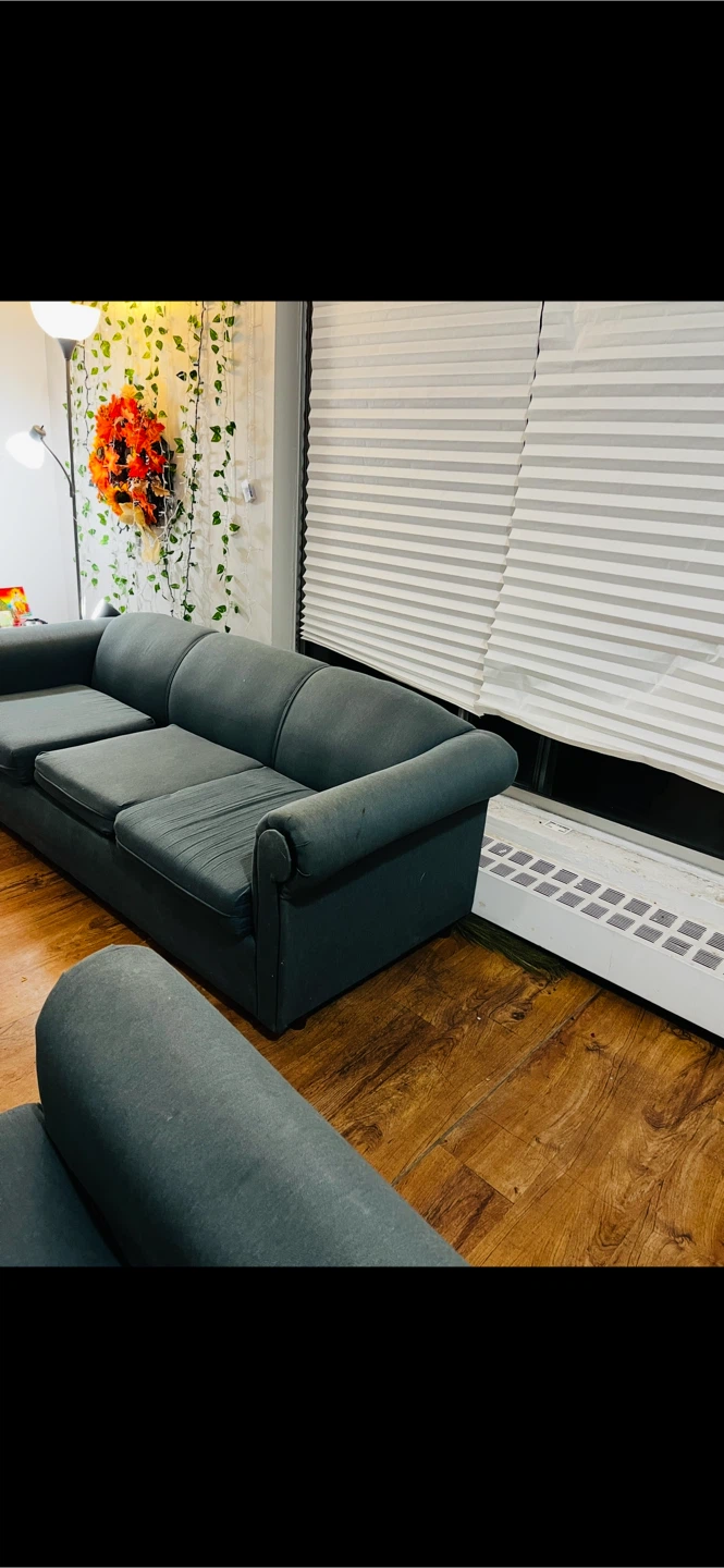 Comfortable bluish Grey Sofa and a Chair - photo 2