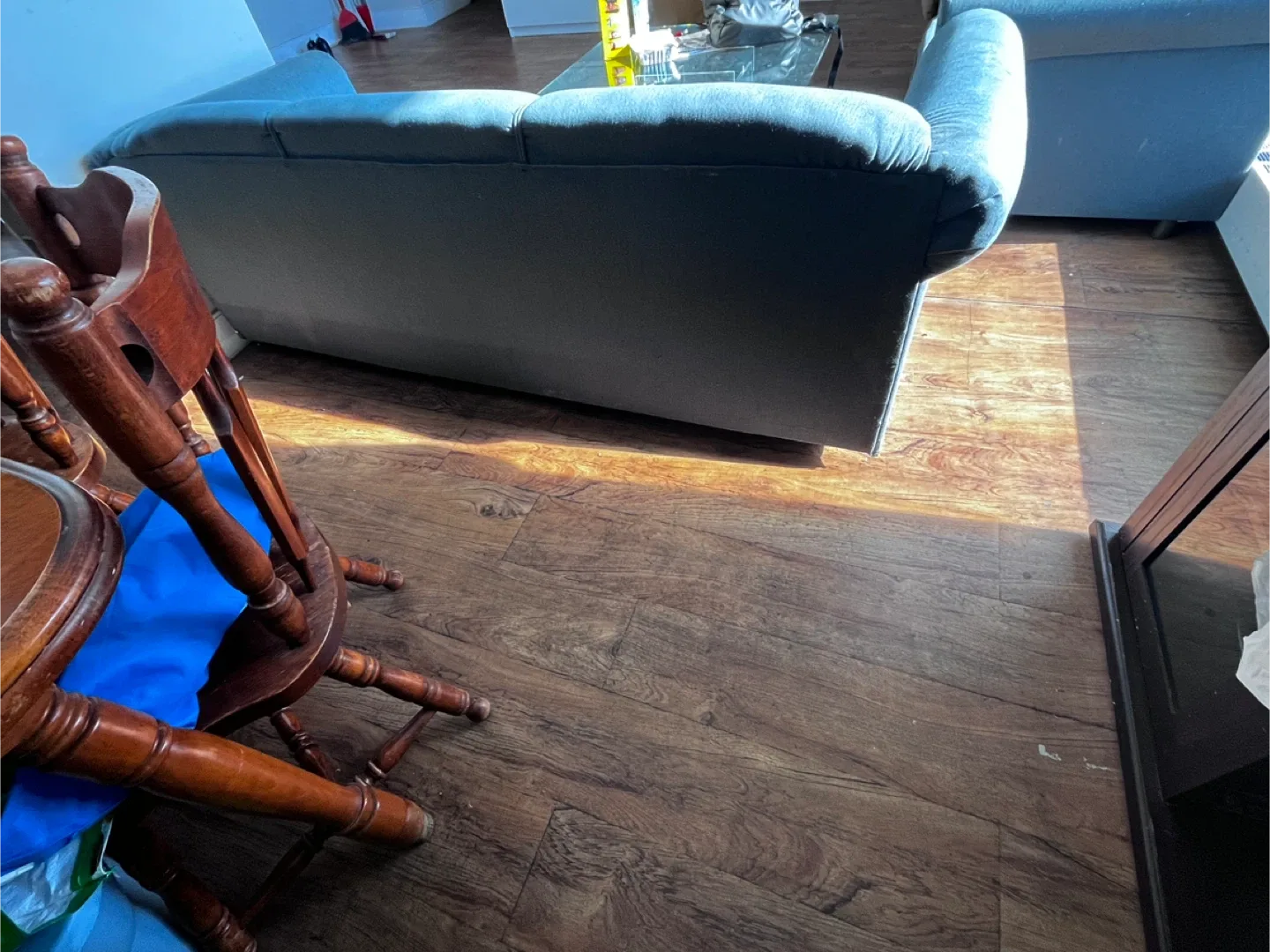 Comfortable bluish Grey Sofa and a Chair image indicator(4)