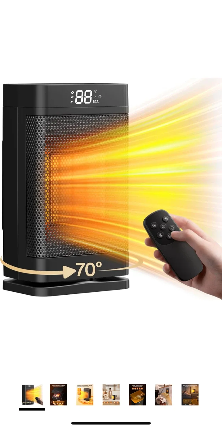 Compact Electric Space Heater - 1500W, Quiet image indicator(7)