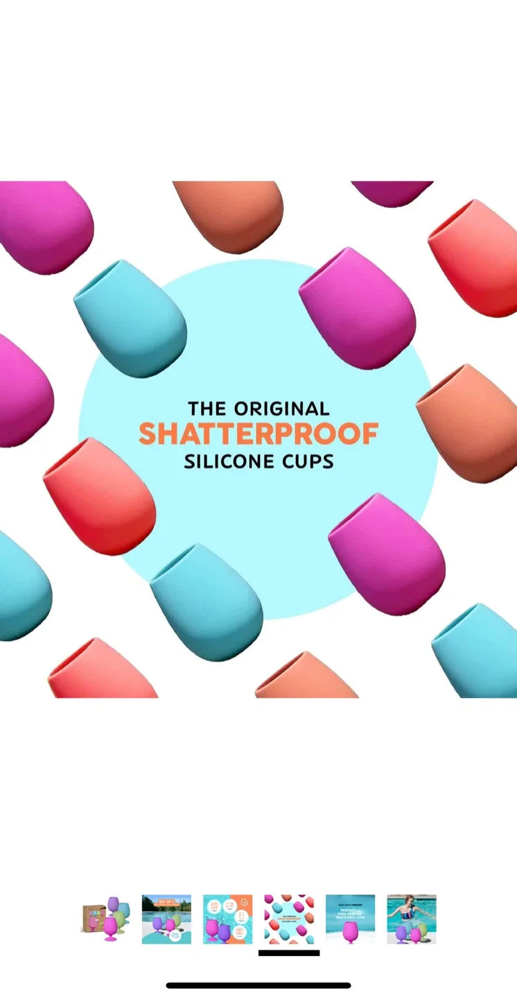 Set of 4 Silicone Wine Glasses - 12oz image indicator(3)