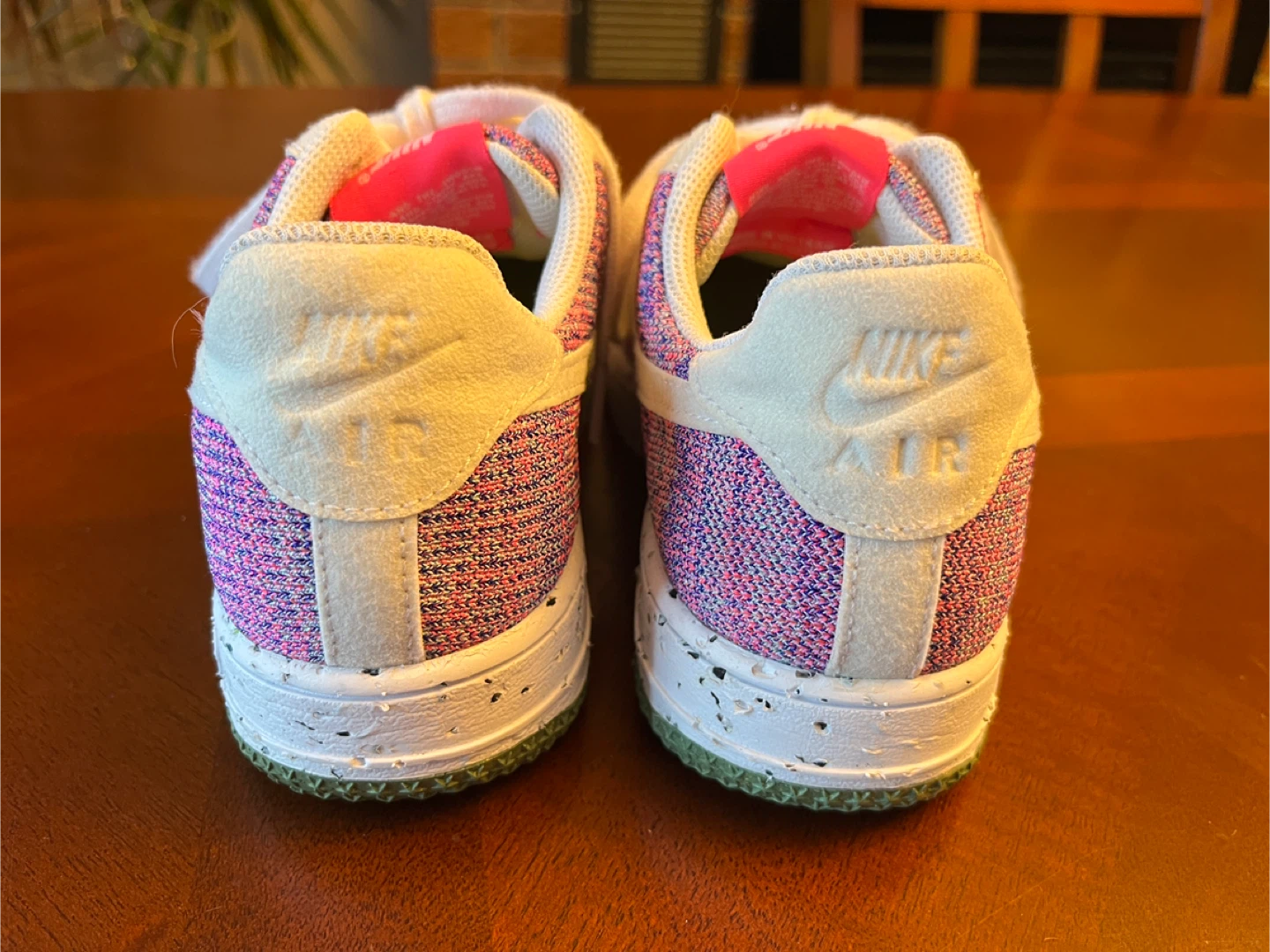 Nike women 7.5 Air Force 1 Low Crater Flyknit sneakers pink - photo 3