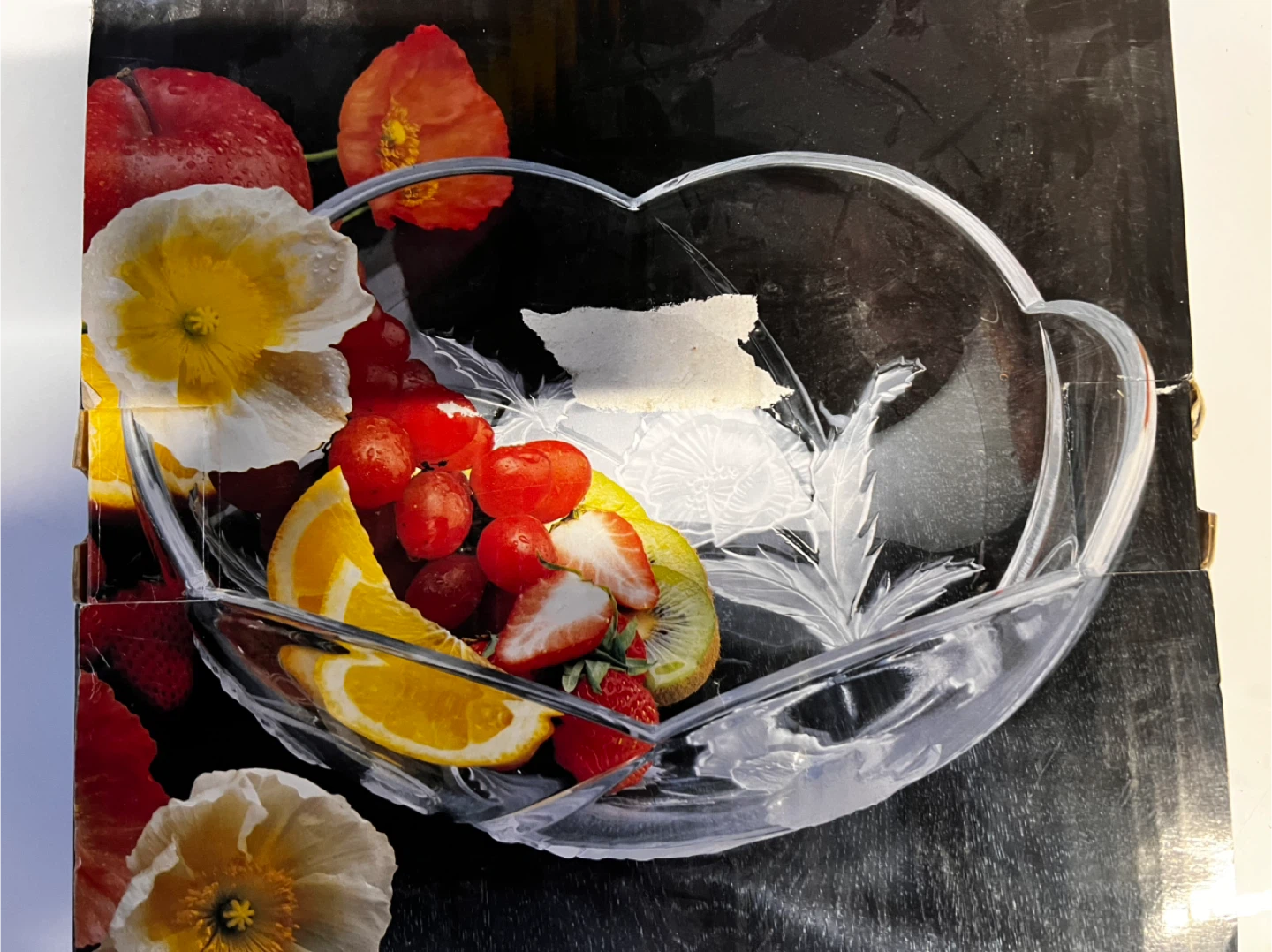 Crystal Bowl with Floral Design - photo 3