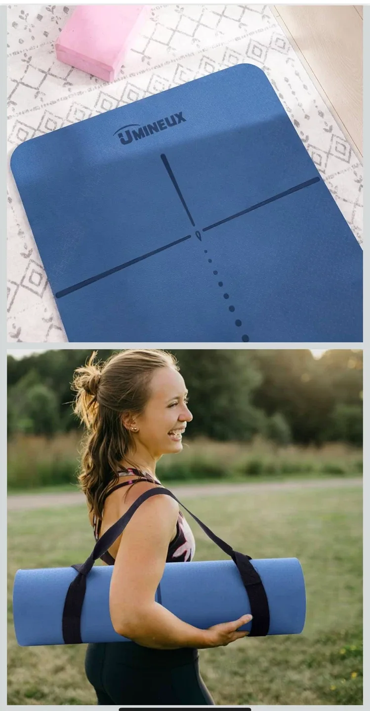 UMINEUX Yoga Mat - 10mm Thick, Blue image indicator(4)