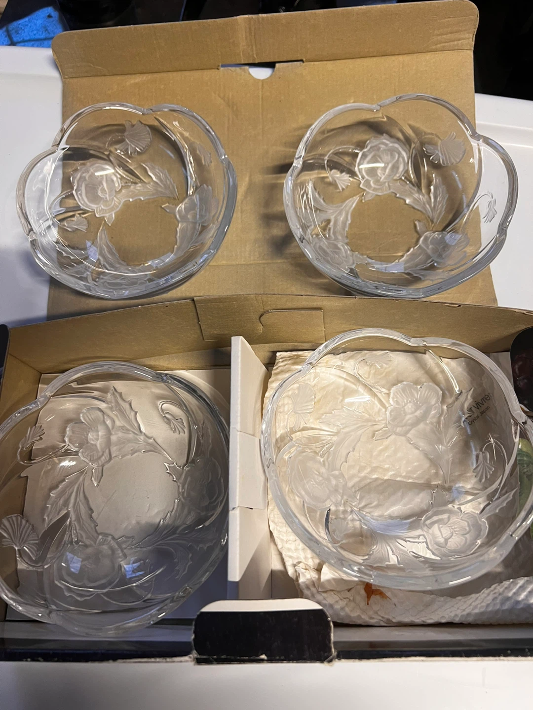Crystal Heart Bowls - Set of 4
