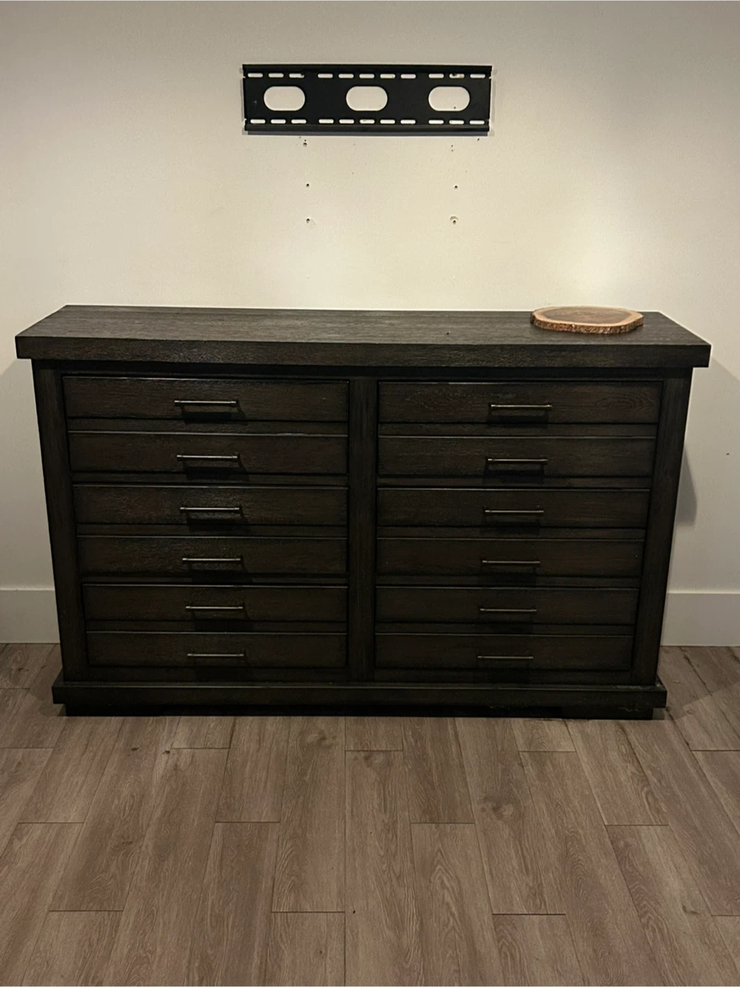 Dark custom Wood Dresser with 10 Drawers