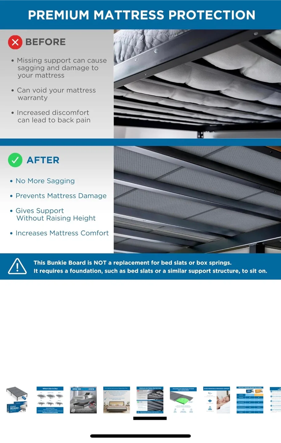 Melliusly Bunkie Board - Mattress Support image indicator(5)