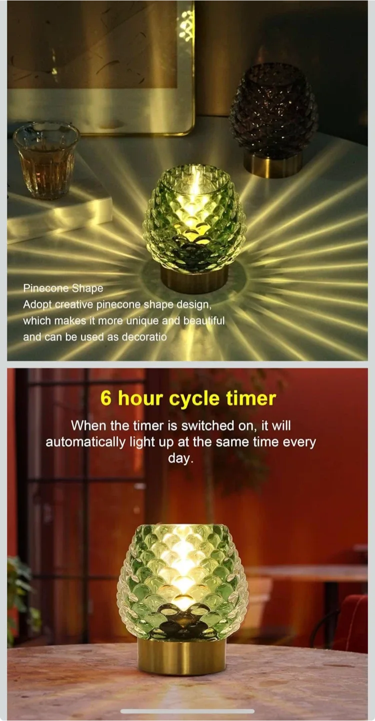 Green Glass Pineapple Table Lamp image indicator(2)