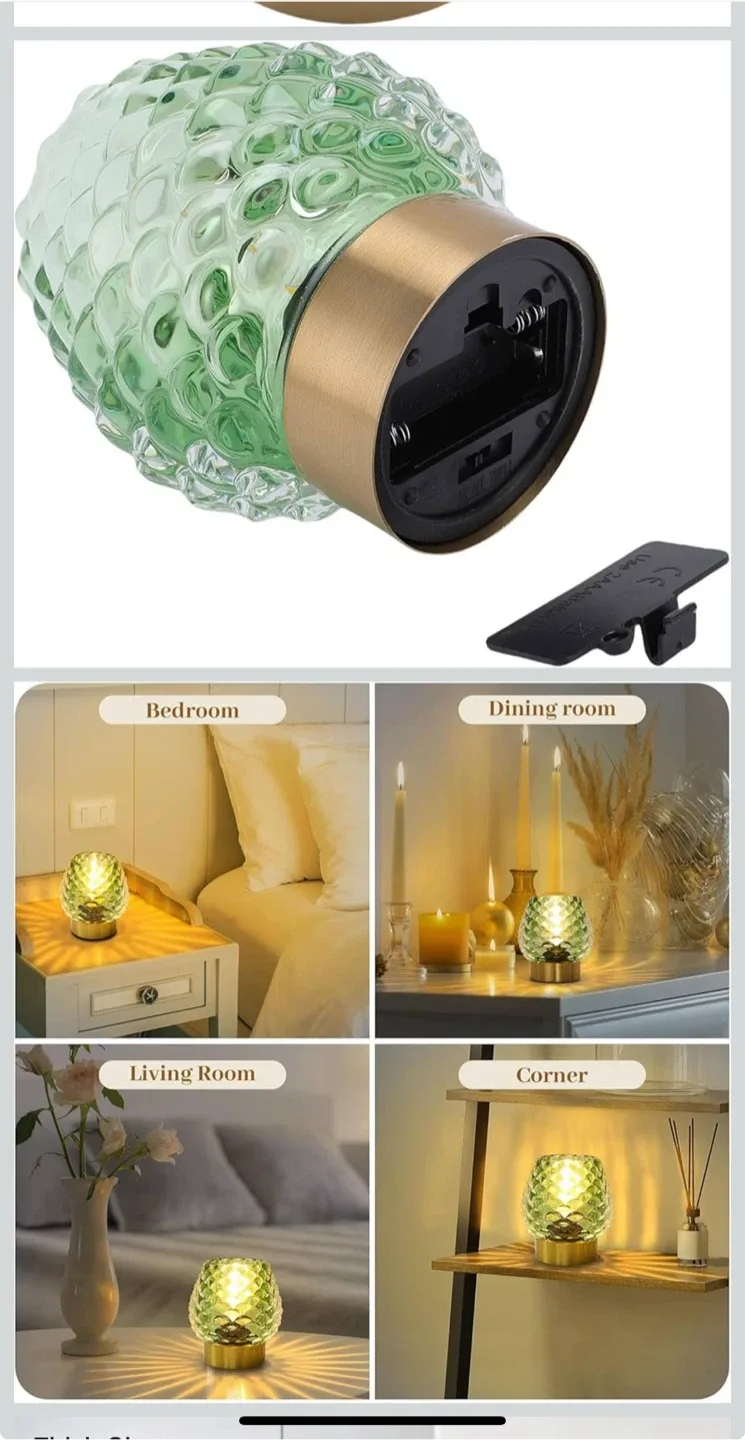 Green Glass Pineapple Table Lamp image indicator(4)