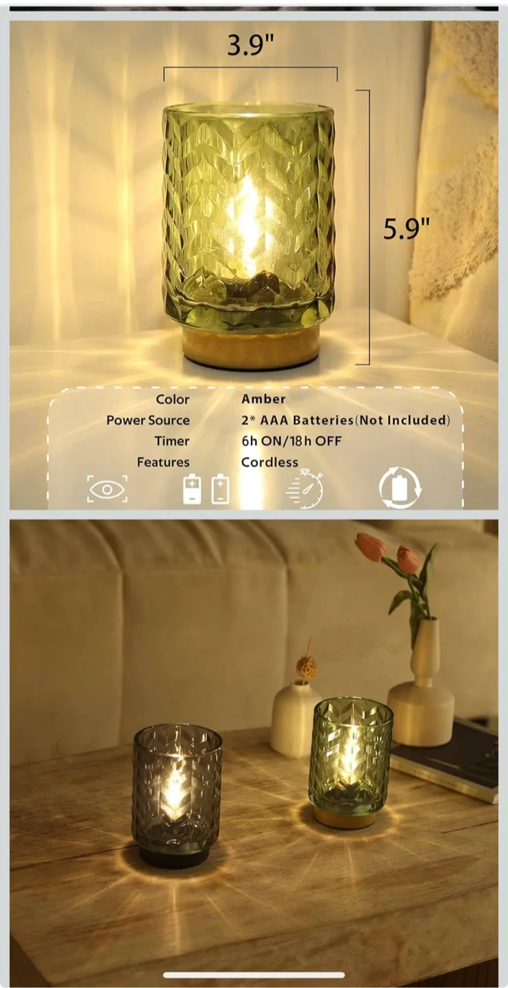 Green Glass Pineapple Table Lamp image indicator(9)