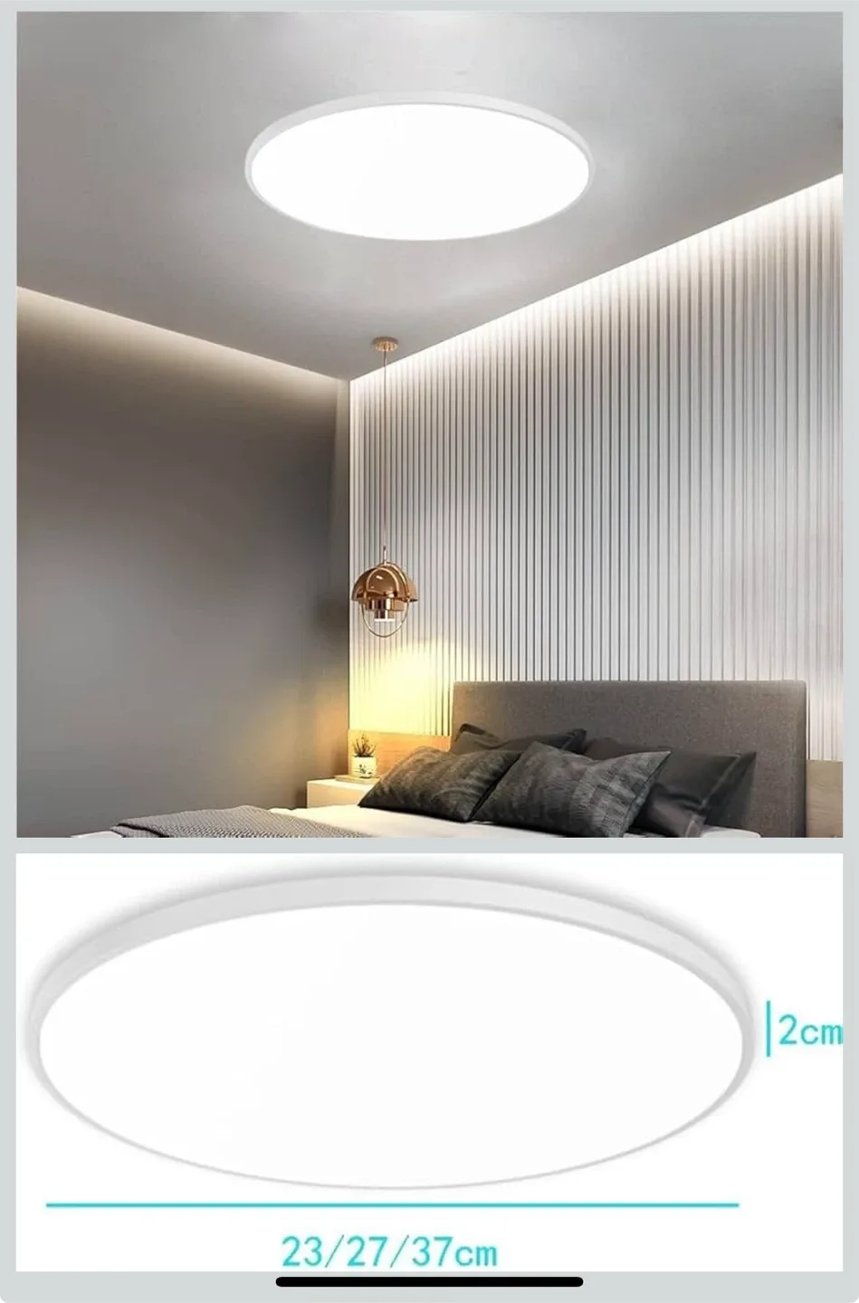 Ceiling Light - White, Round image indicator(2)