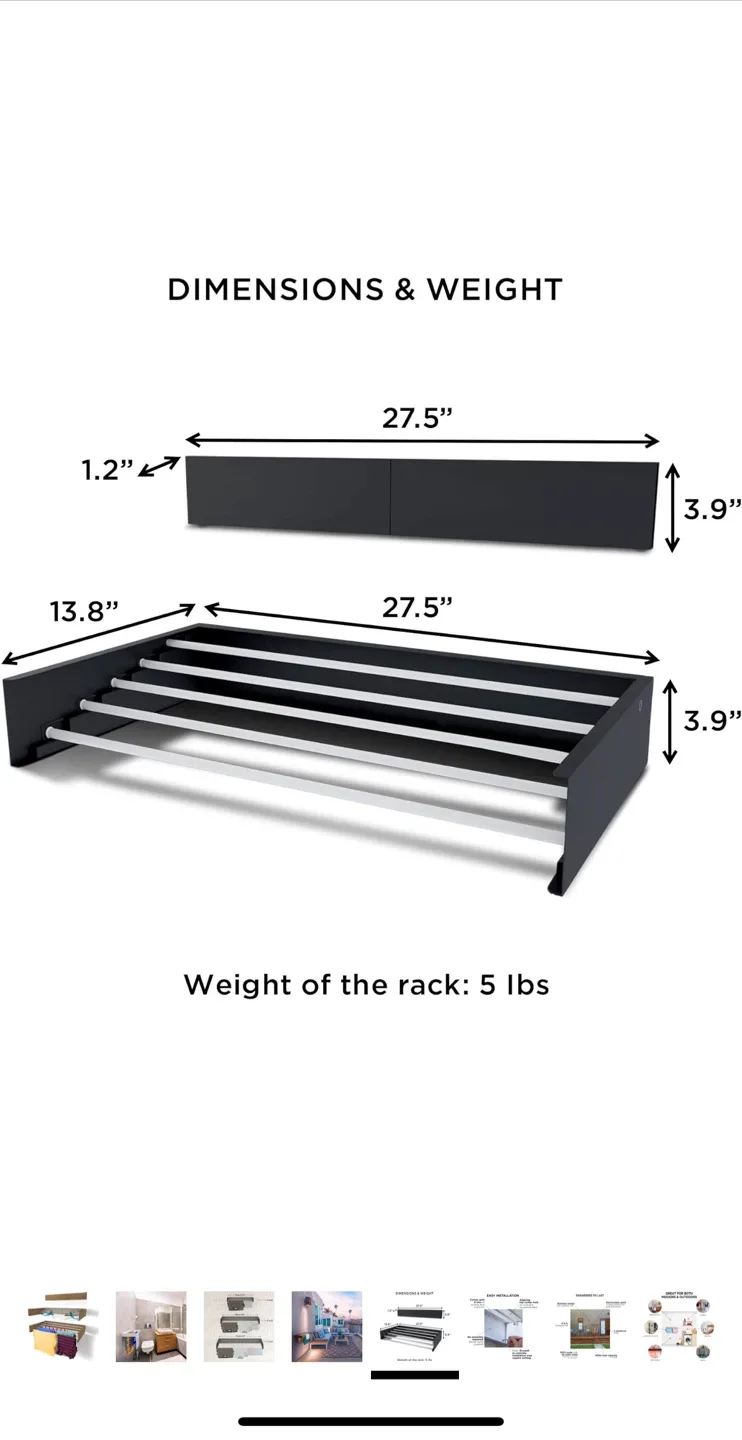 Wall Mounted Clothes Drying Rack image indicator(6)