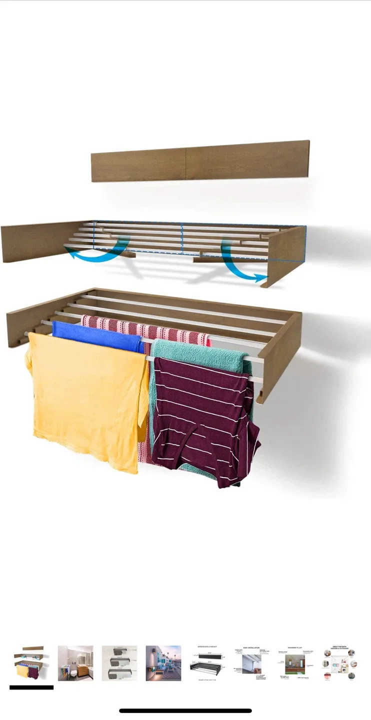 Wall Mounted Clothes Drying Rack thumbnail