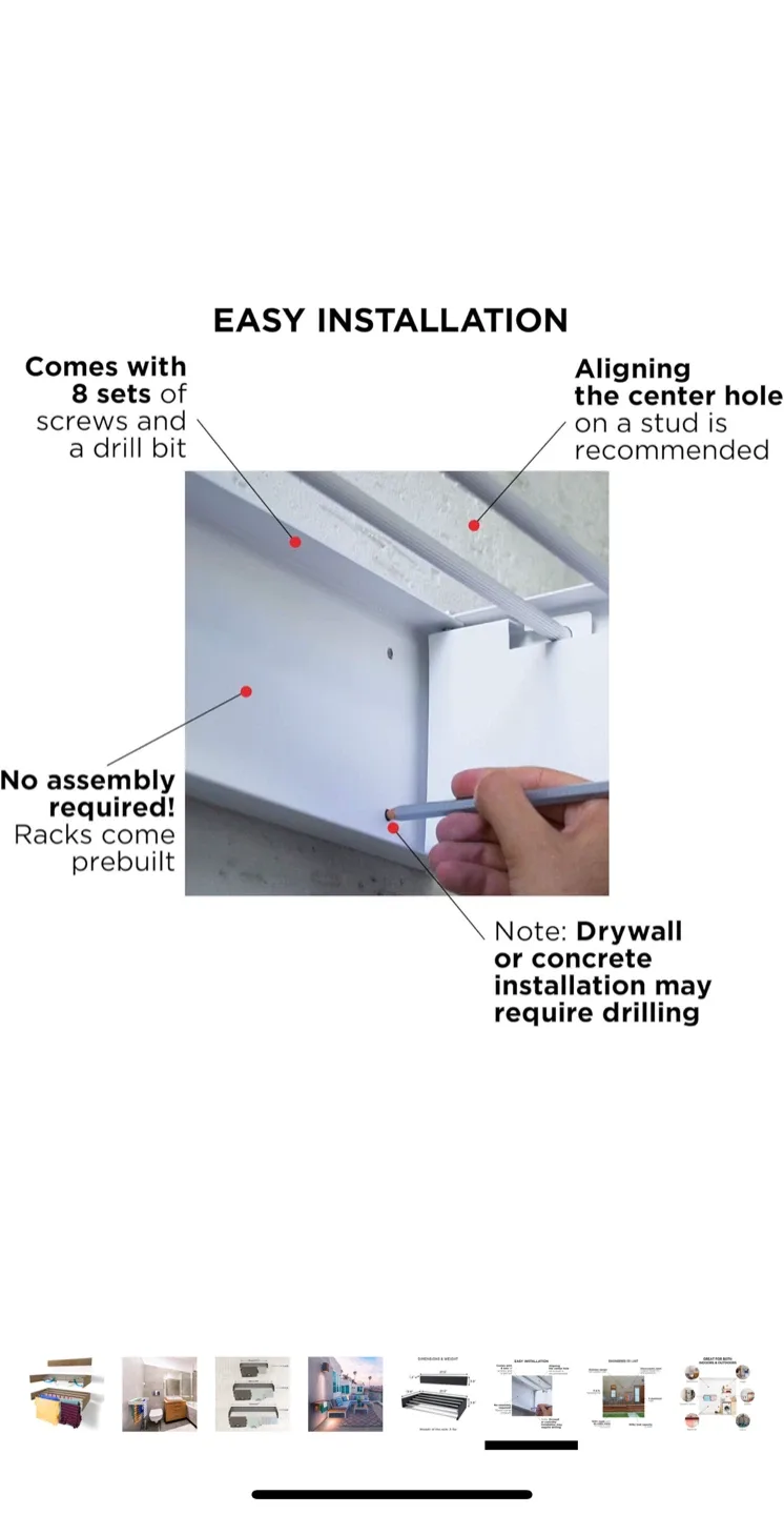 Wall Mounted Clothes Drying Rack image indicator(7)