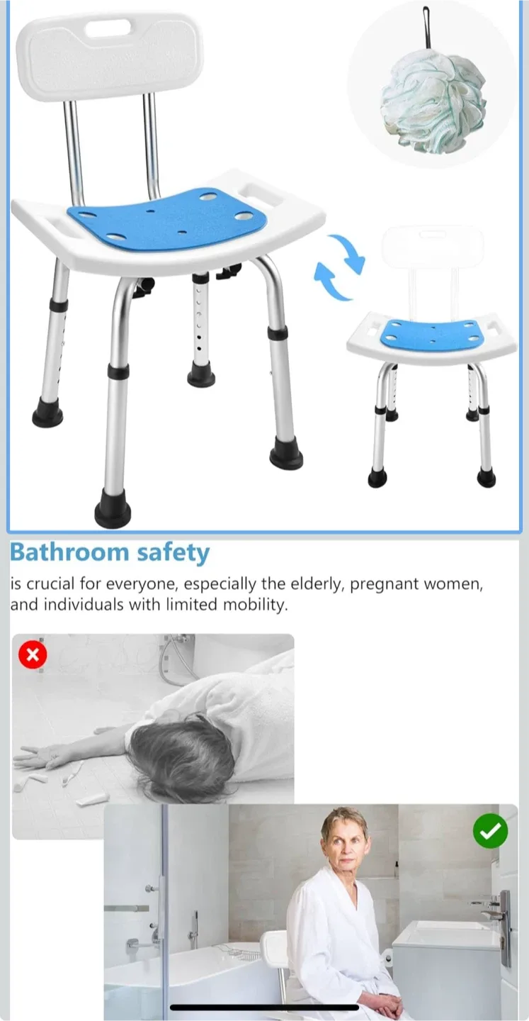 Sturdy Bath & Shower Chair with Back Support thumbnail