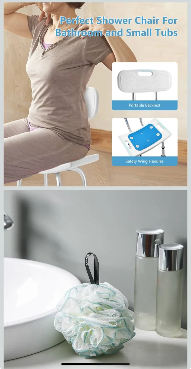 Sturdy Bath & Shower Chair with Back Support image indicator(4)