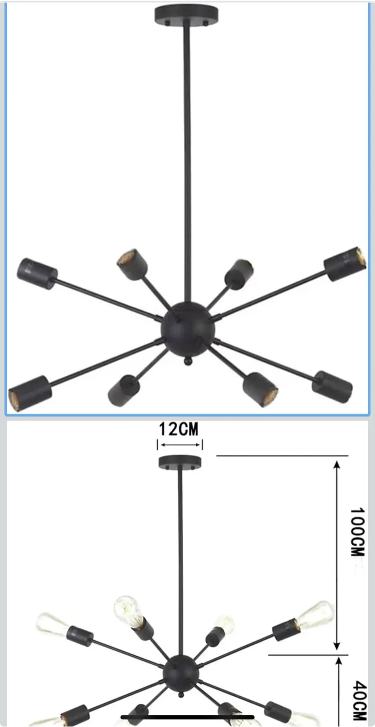 Black Sputnik Chandelier - Modern Style thumbnail