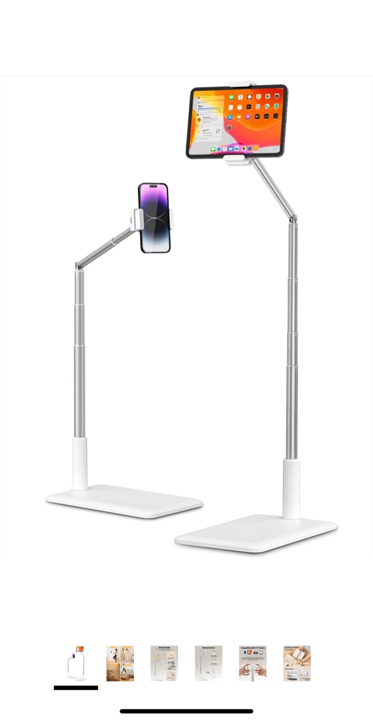 Adjustable Phone/Tablet Floor Stand - 4-11" Device