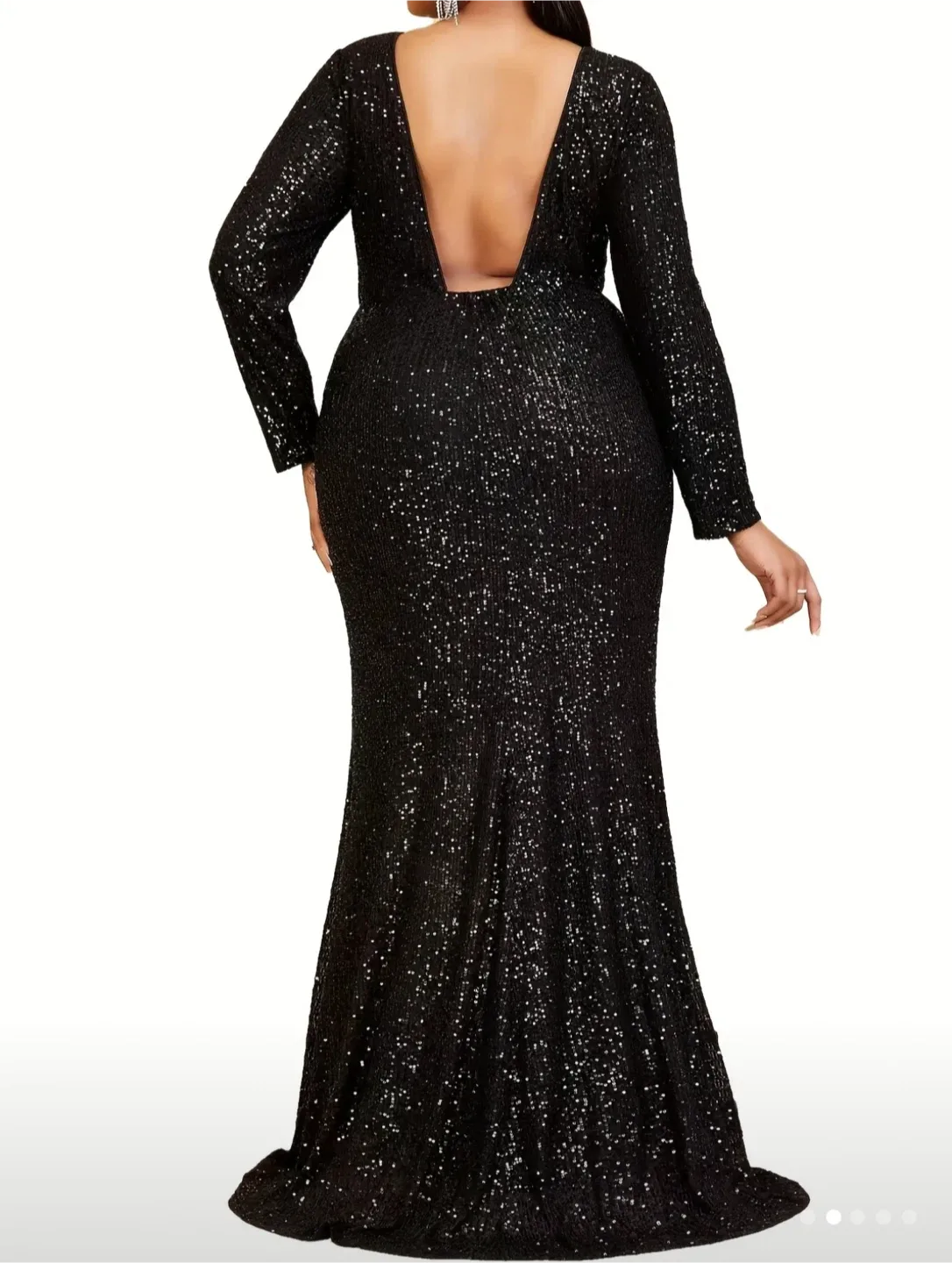 Black Sequin Gown 3xl image indicator(4)