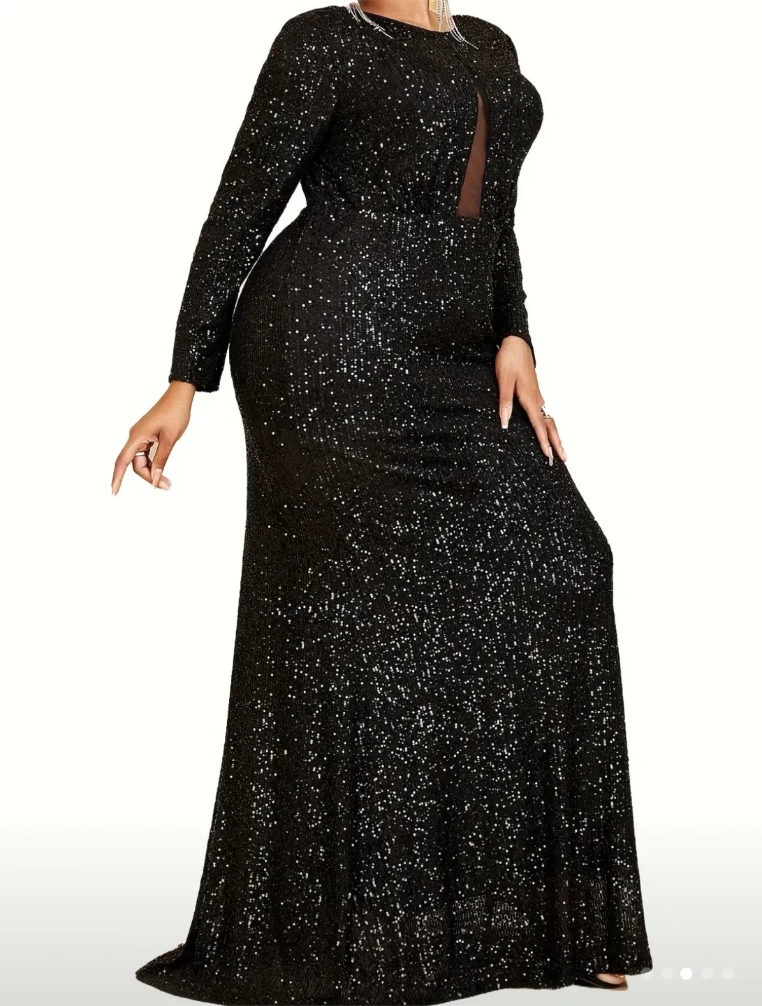 Black Sequin Gown 3xl image indicator(5)