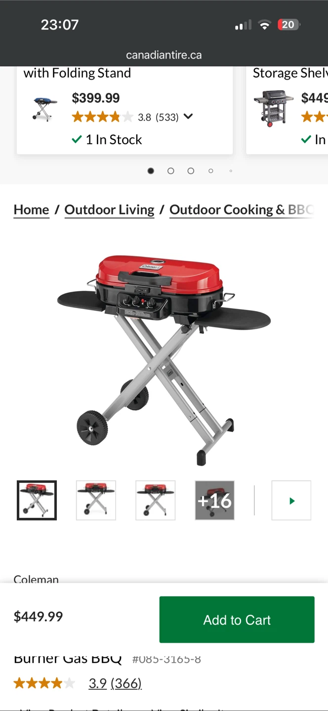 Coleman Burner Gas BBQ - Portable Grill