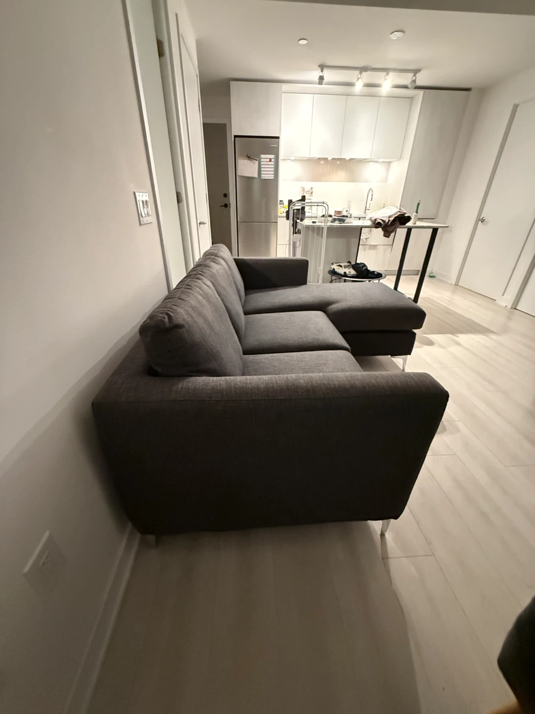 Grey Sectional Sofa with Chaise Lounge - photo 4