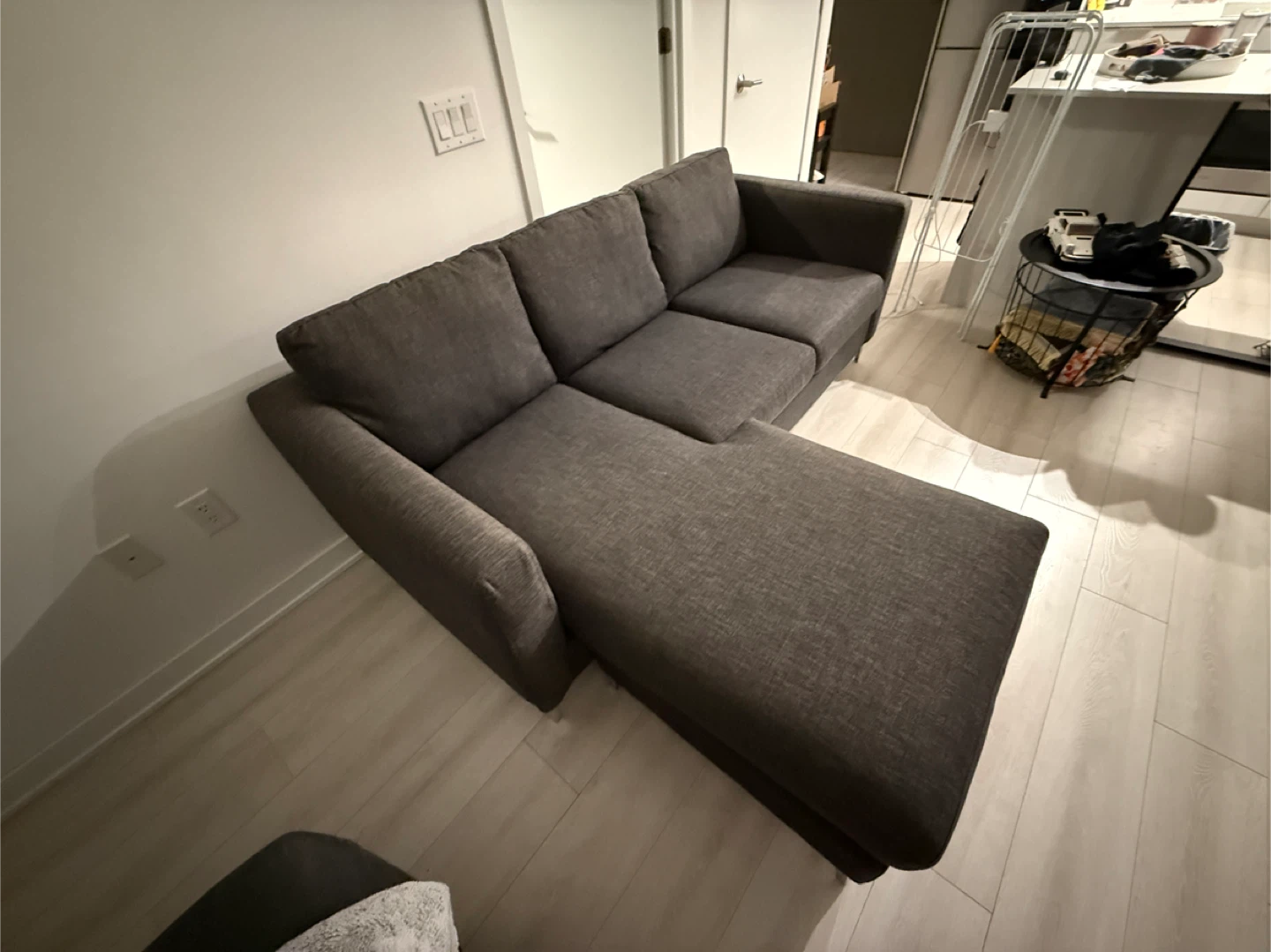 Grey Sectional Sofa with Chaise Lounge - photo 3