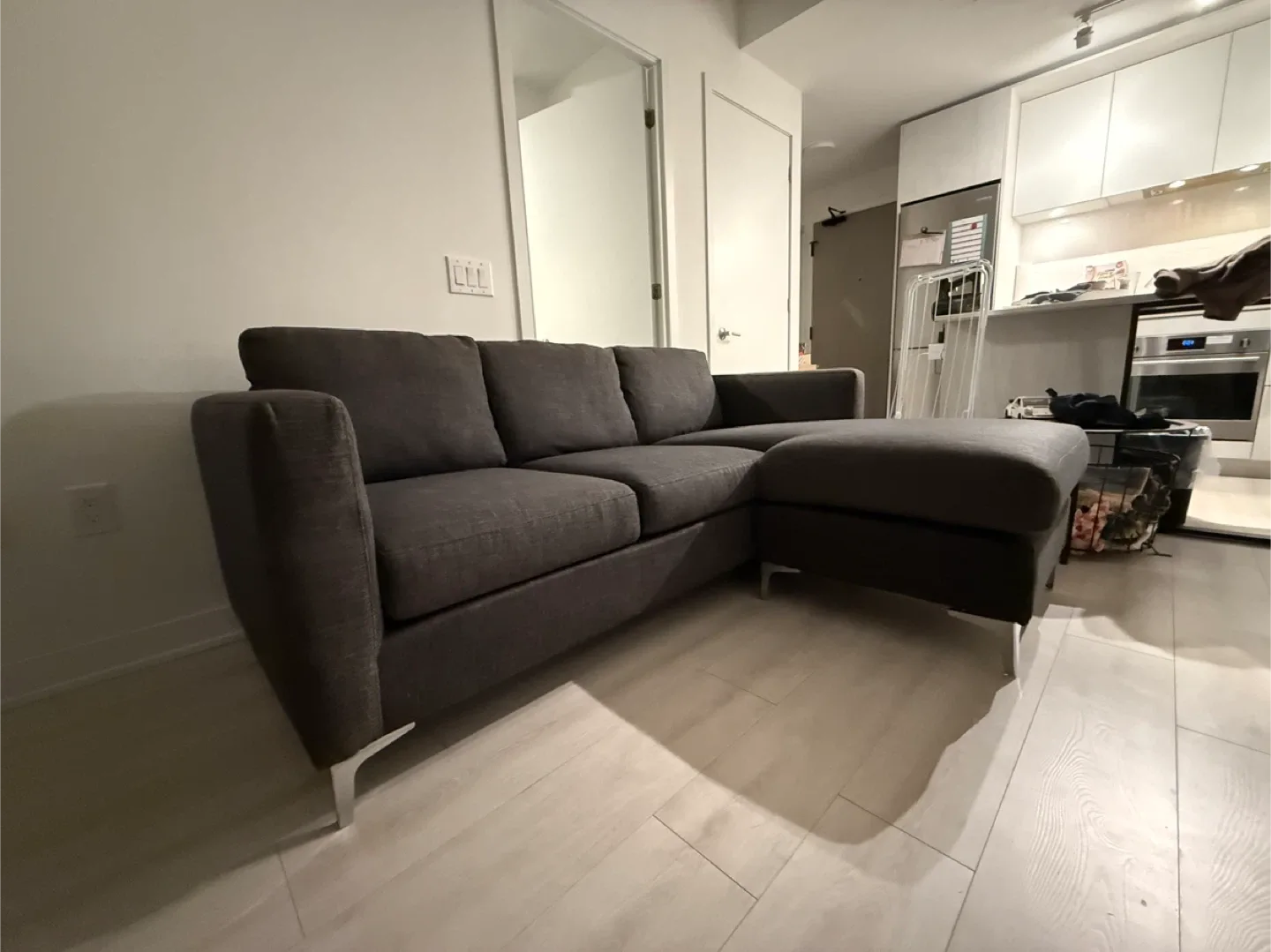 Grey Sectional Sofa with Chaise Lounge