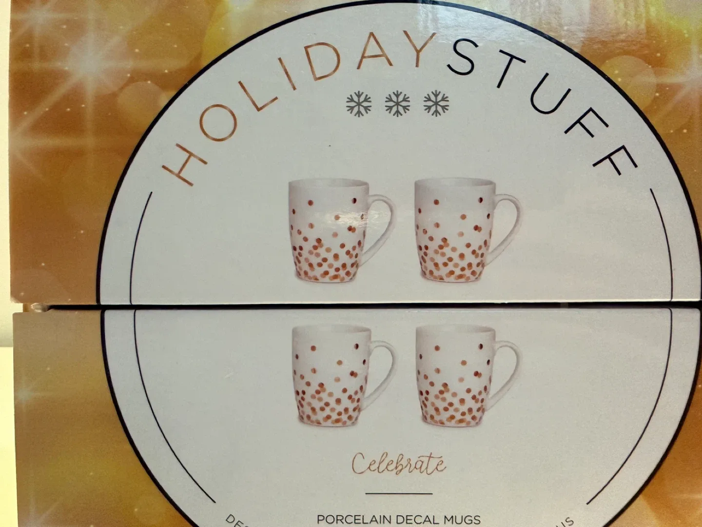 Holiday Stuff Celebrate Porcelain Mugs - Set of 4