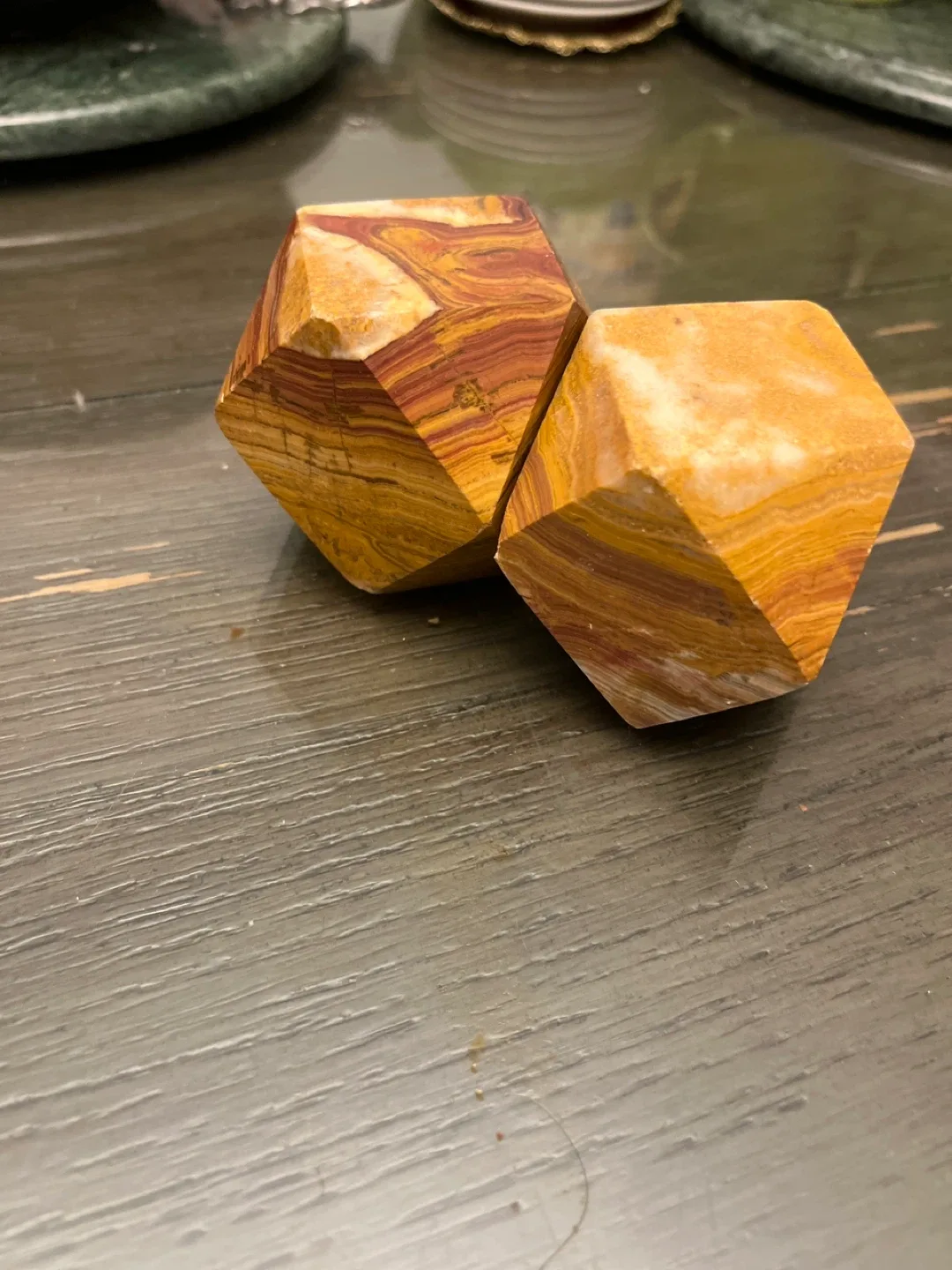 Two Decorative Stone Dodecahedrons image indicator(2)