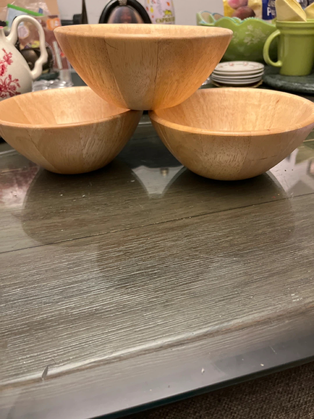Set of 3 Wood Salad Bowls - Marketplace Brand - photo 3