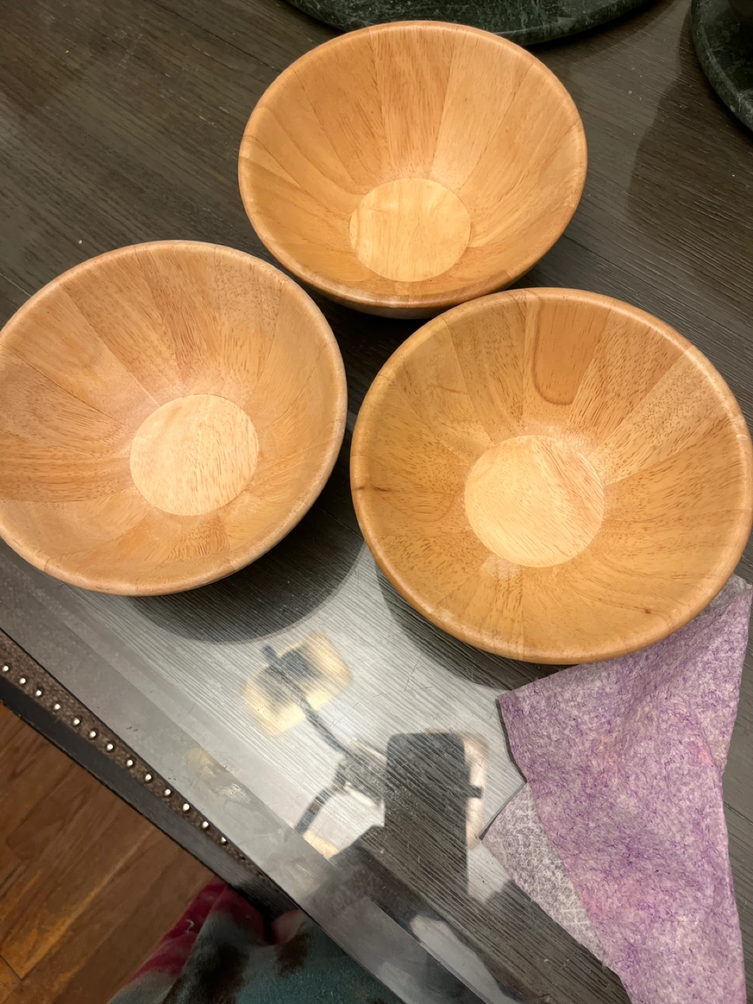 Set of 3 Wood Salad Bowls - Marketplace Brand