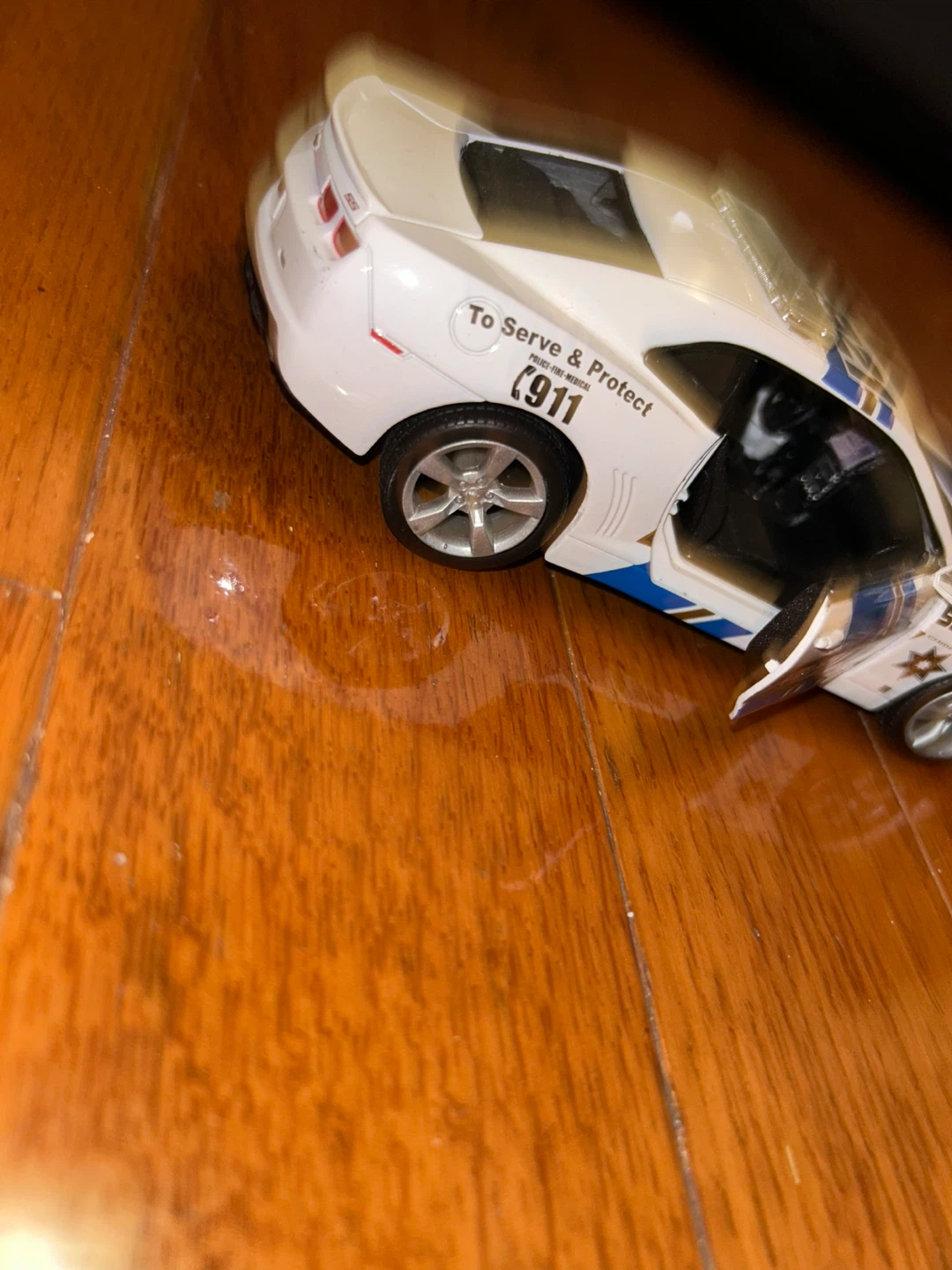 Toy Police Car - White & Blue - photo 3