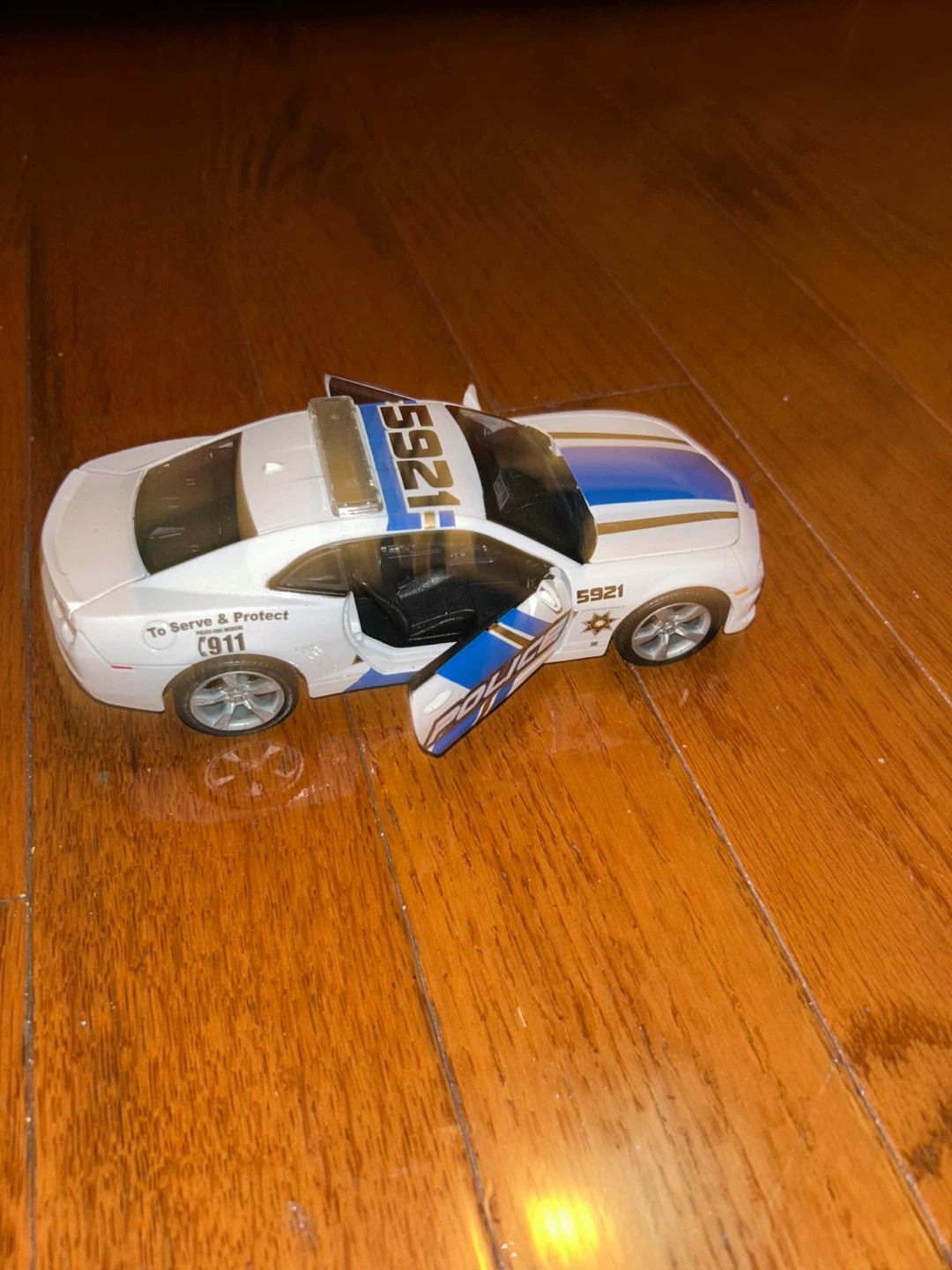 Toy Police Car - White & Blue - photo 2