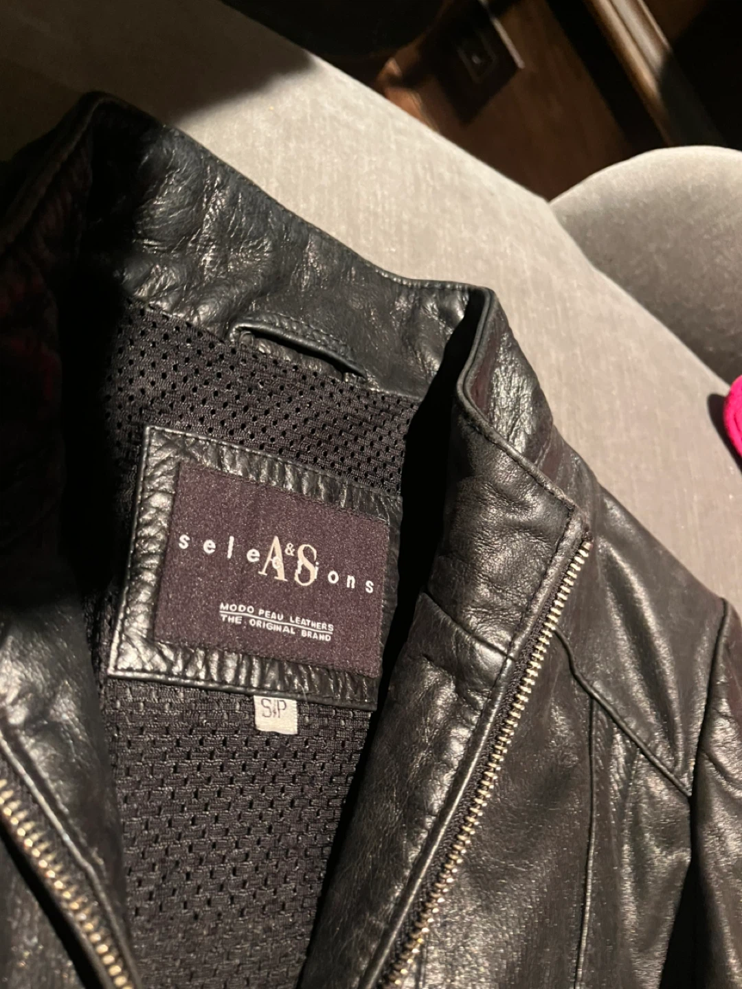 Sele & Sons Black Leather Jacket - Size Small - photo 4